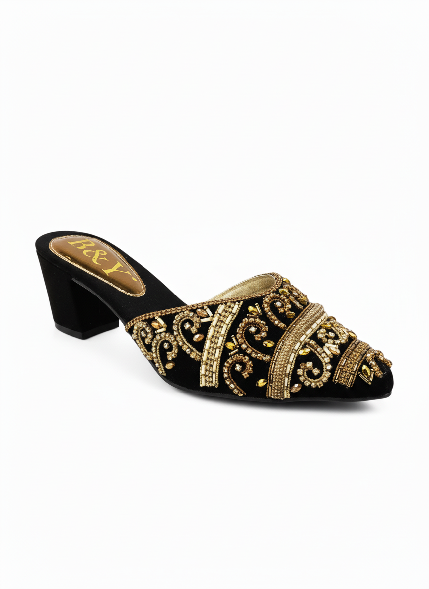 Mule 9532 Preto Salto Médio