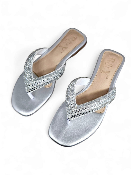 Chinelo 1222 Prata Sem Salto
