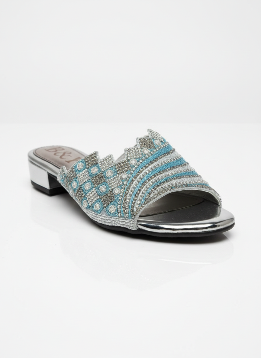 Tamanco 9369 Prata Salto Bloco