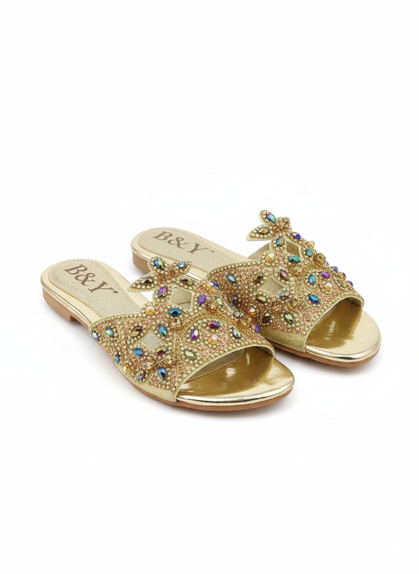 Tamanco 9200 Dourado Sem Salto