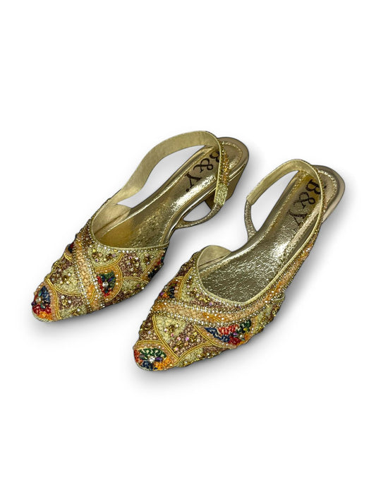 Mule 9484 Dourado Com Salto