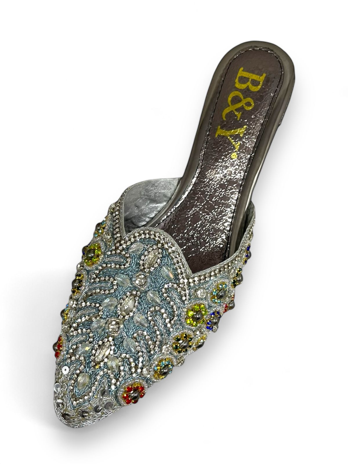 Mule 9519 Prata Salto Médio