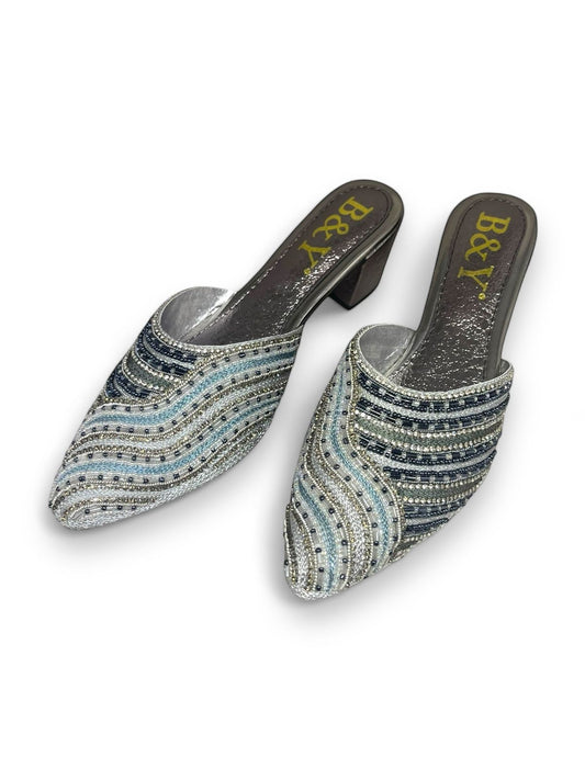 Mule 9563 Prata Com Salto 6cm
