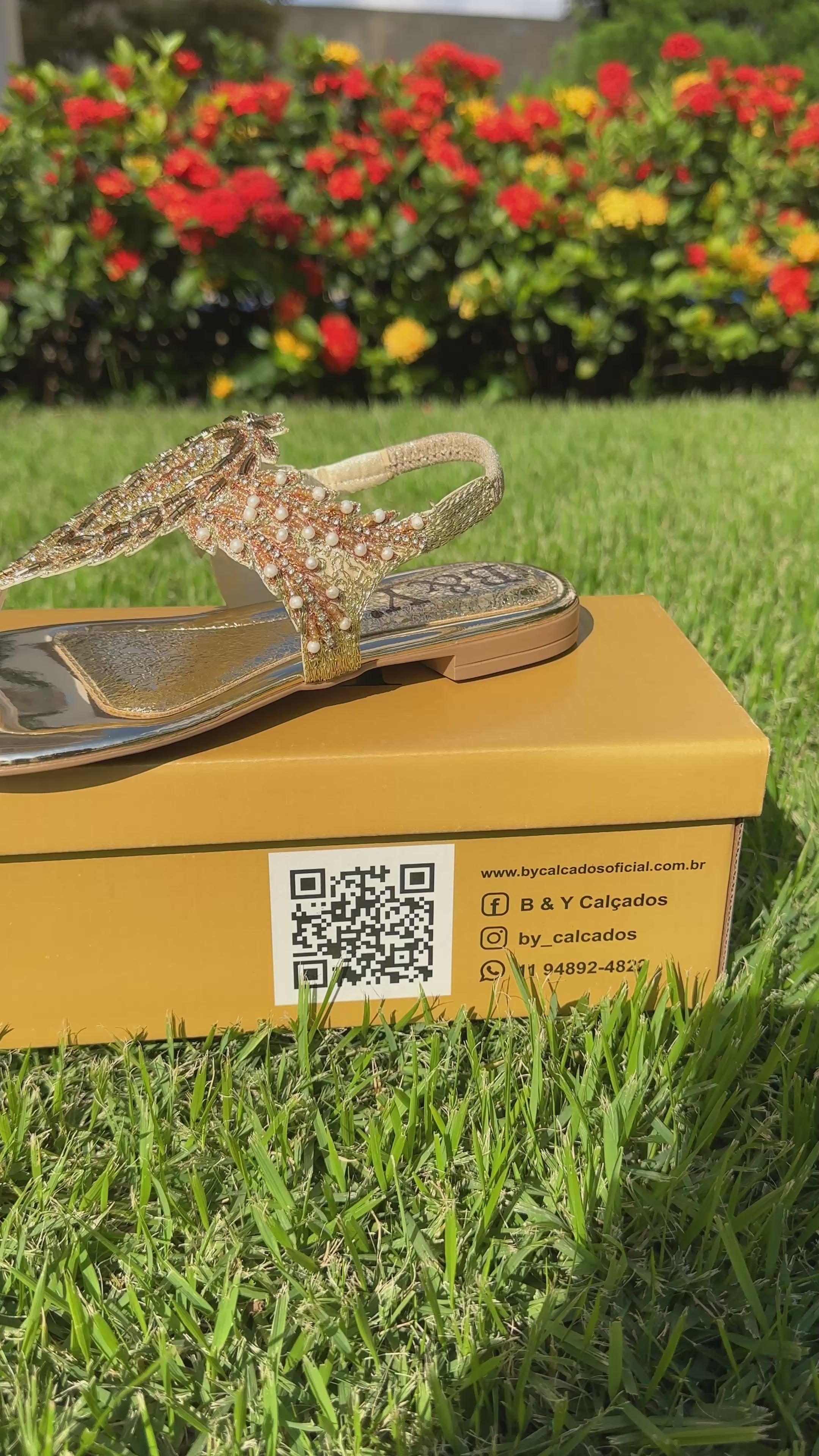 Sandália 9566 Dourado Sem Salto