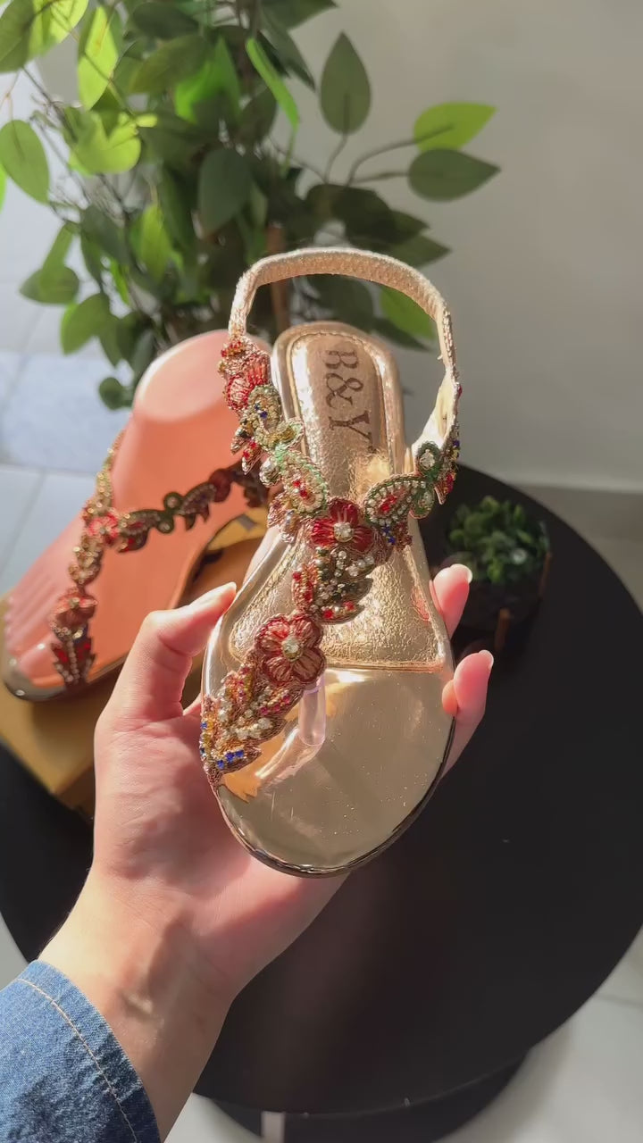 Sandália 9390 Bronze Com Salto Bloco