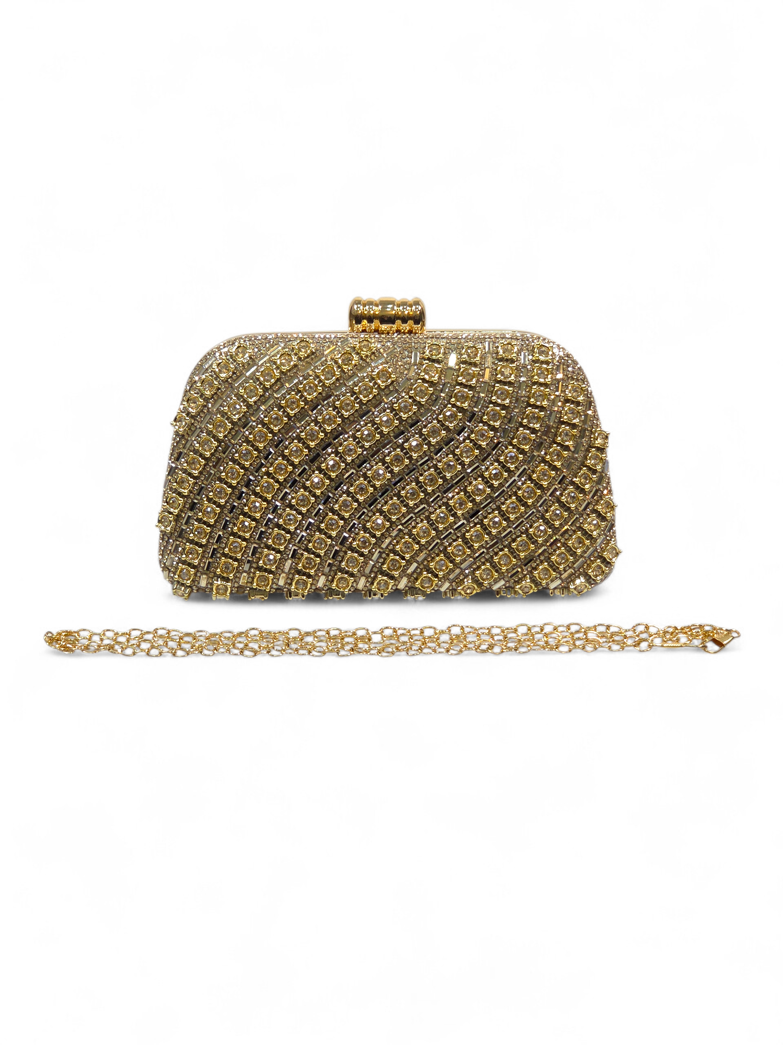 Bolsa Stella Clutch Cristal Dourado 1060