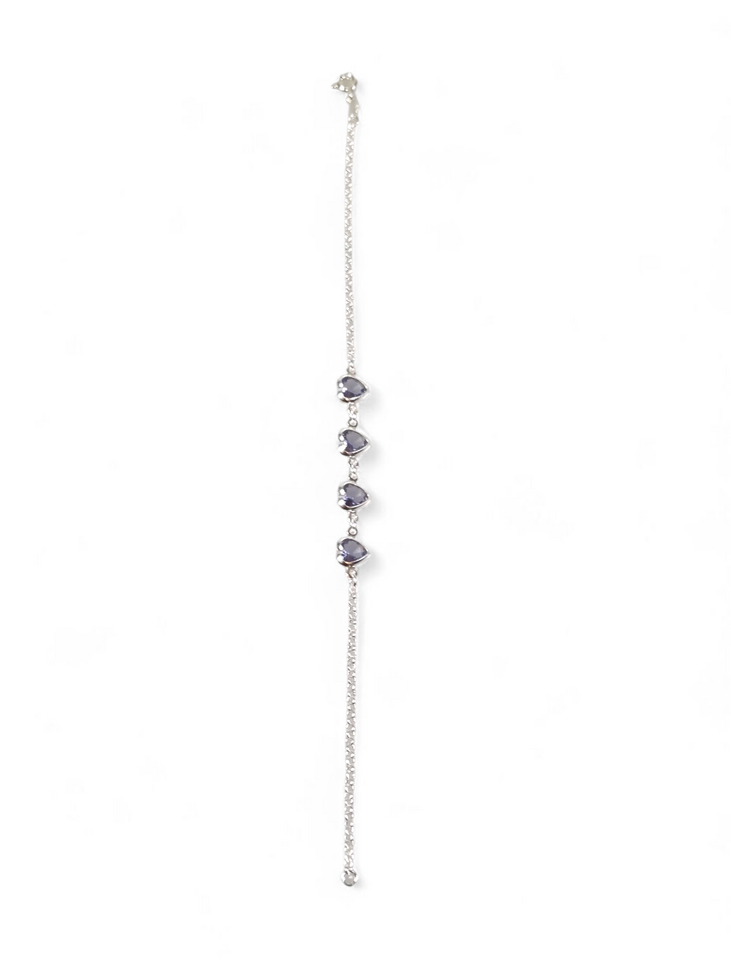 Pulseira Prata 925 Coração com Zircônias Lilac 1014