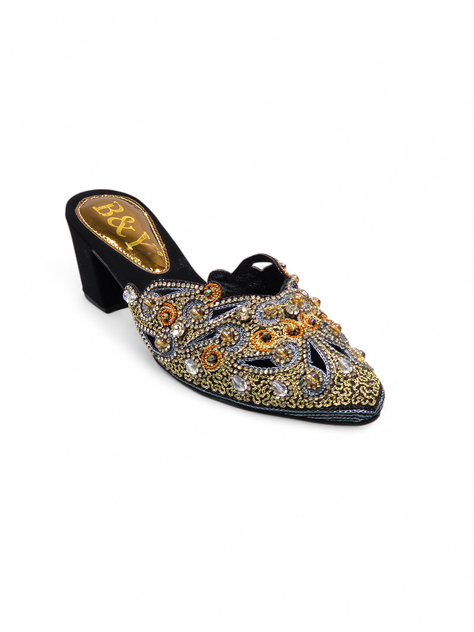 Mule 9697 Preto Toque de Ouro Salto Médio