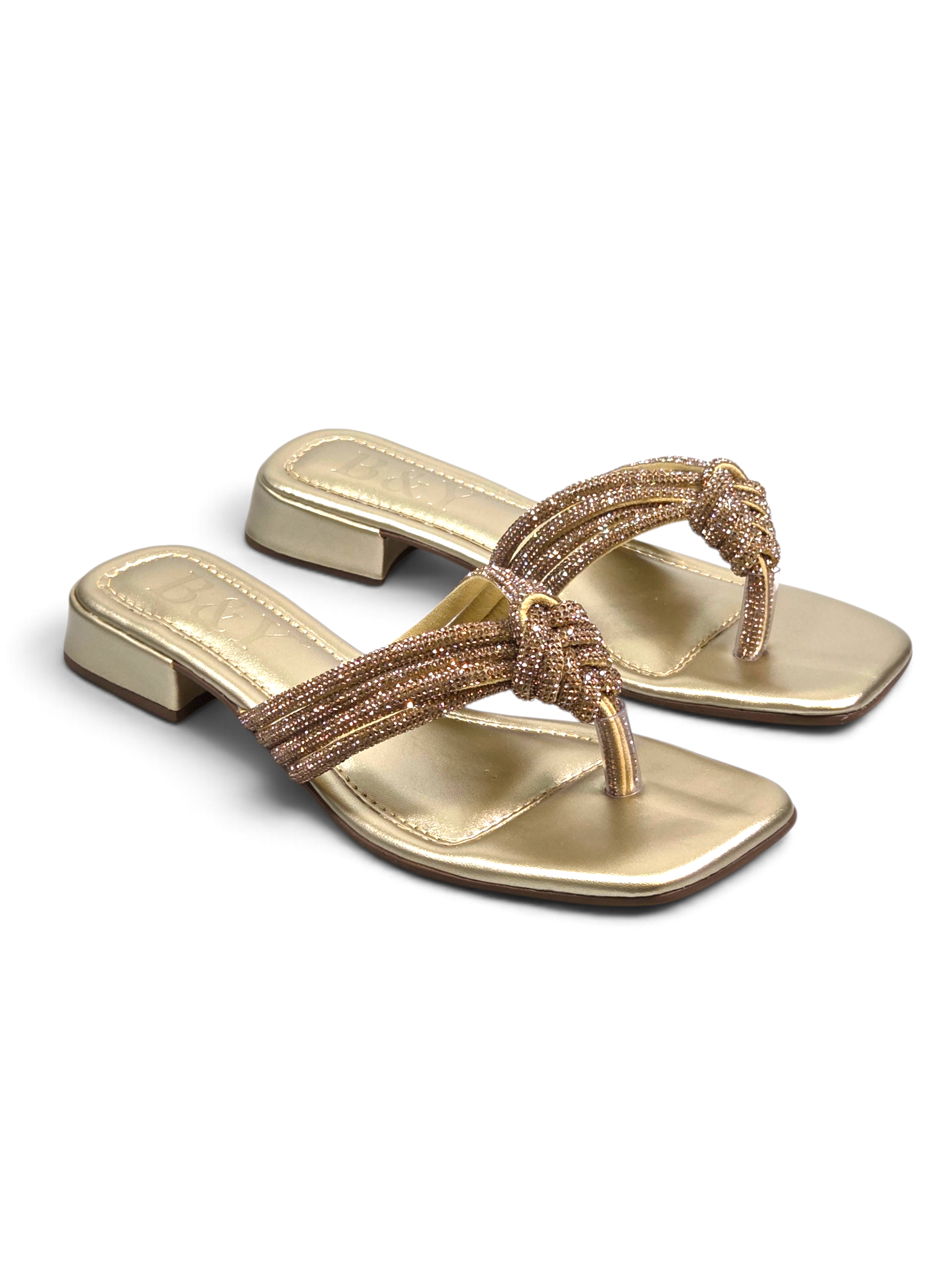 Chinelo 9863 Dourado Salto Baixo 2 cm