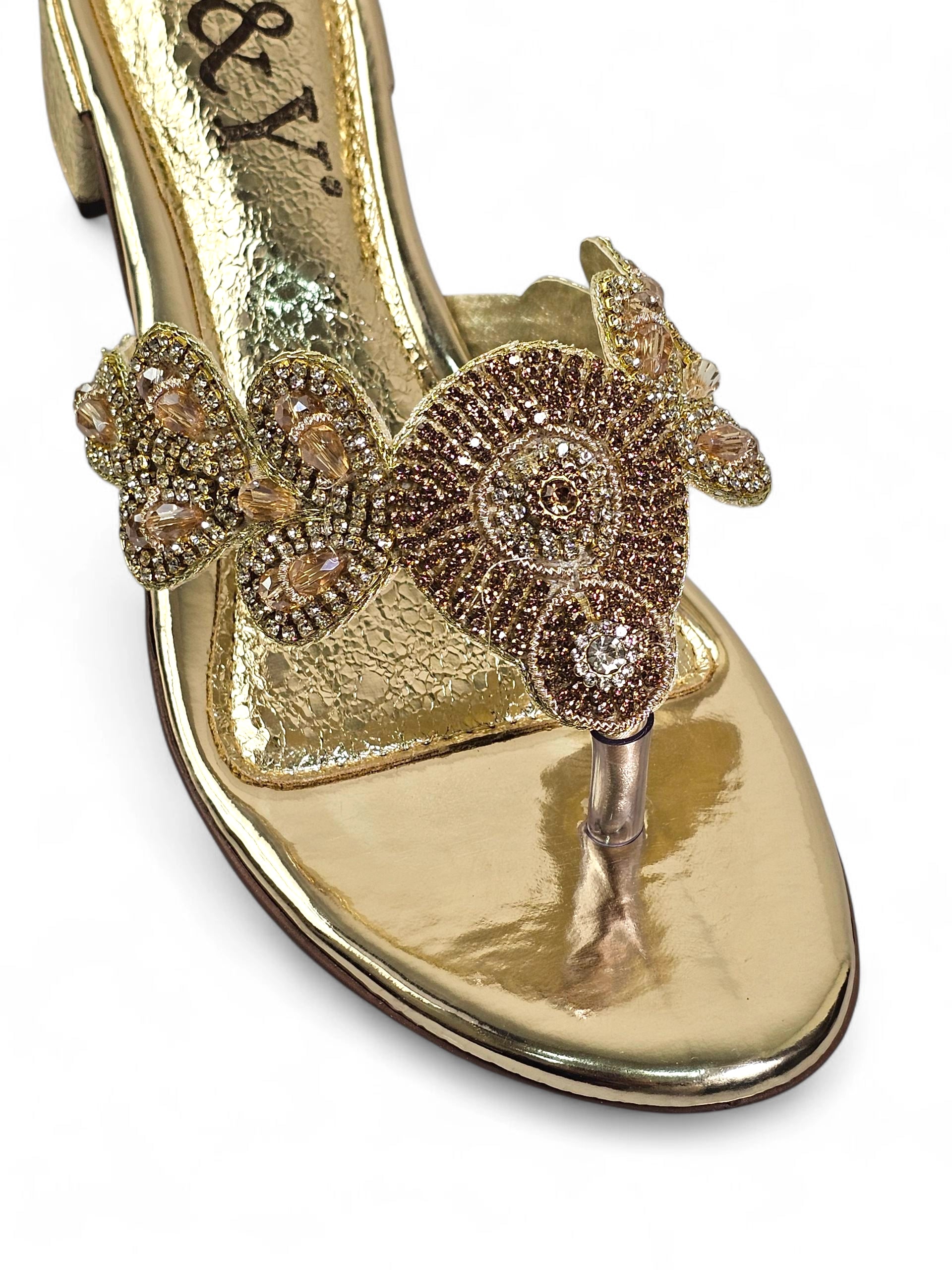 Chinelo 4020 Dourado Salto Bloco