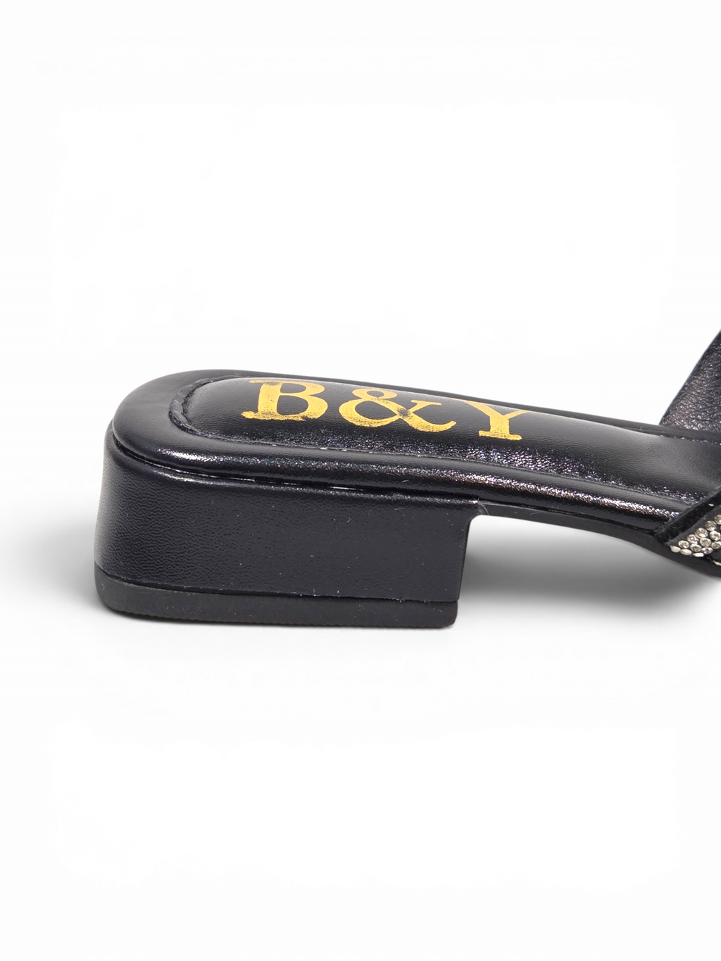 Tamanco 1220 Preto Prateado Salto Baixo 2 cm
