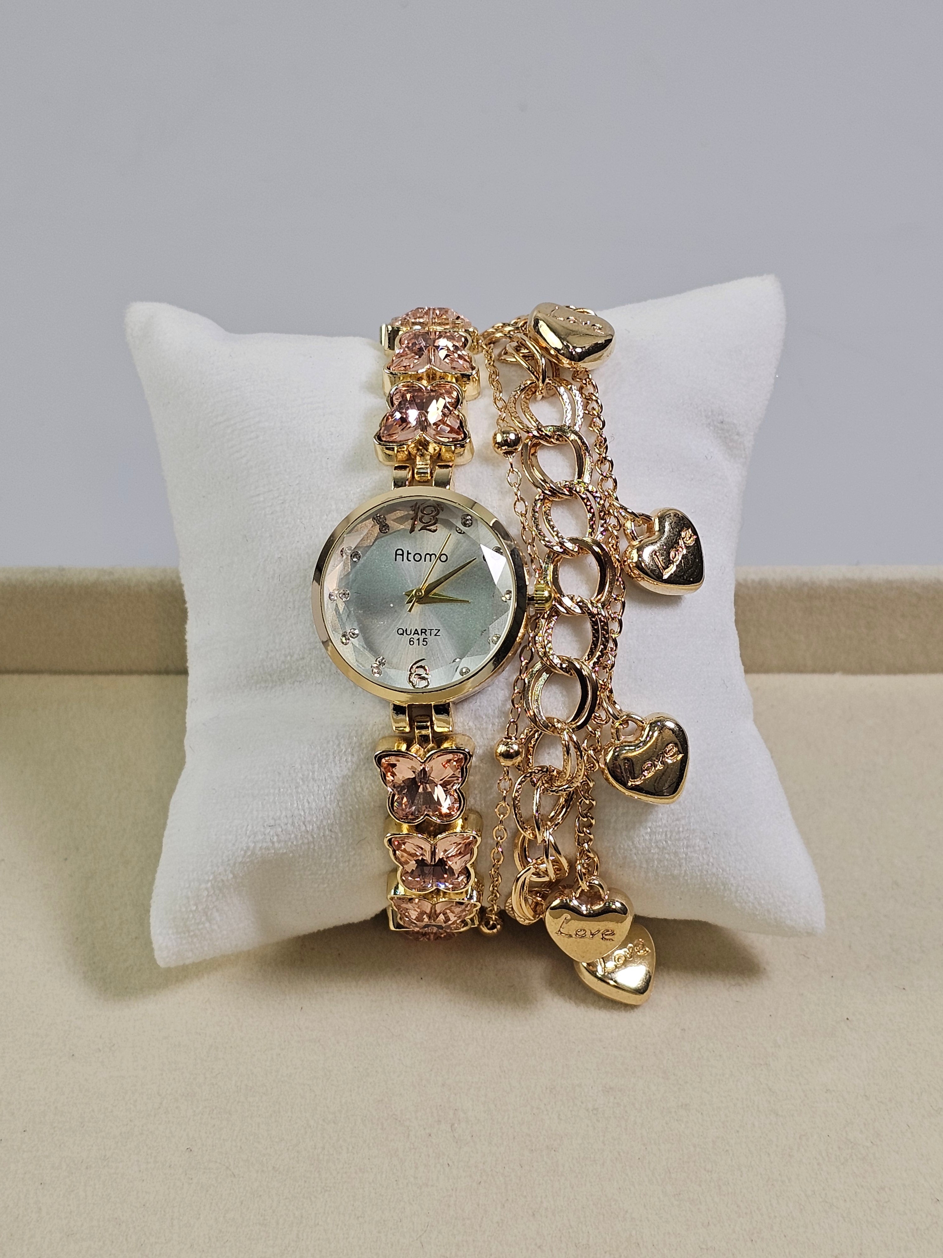 Relógio Prova d’Água com Pulseira Folheada 048