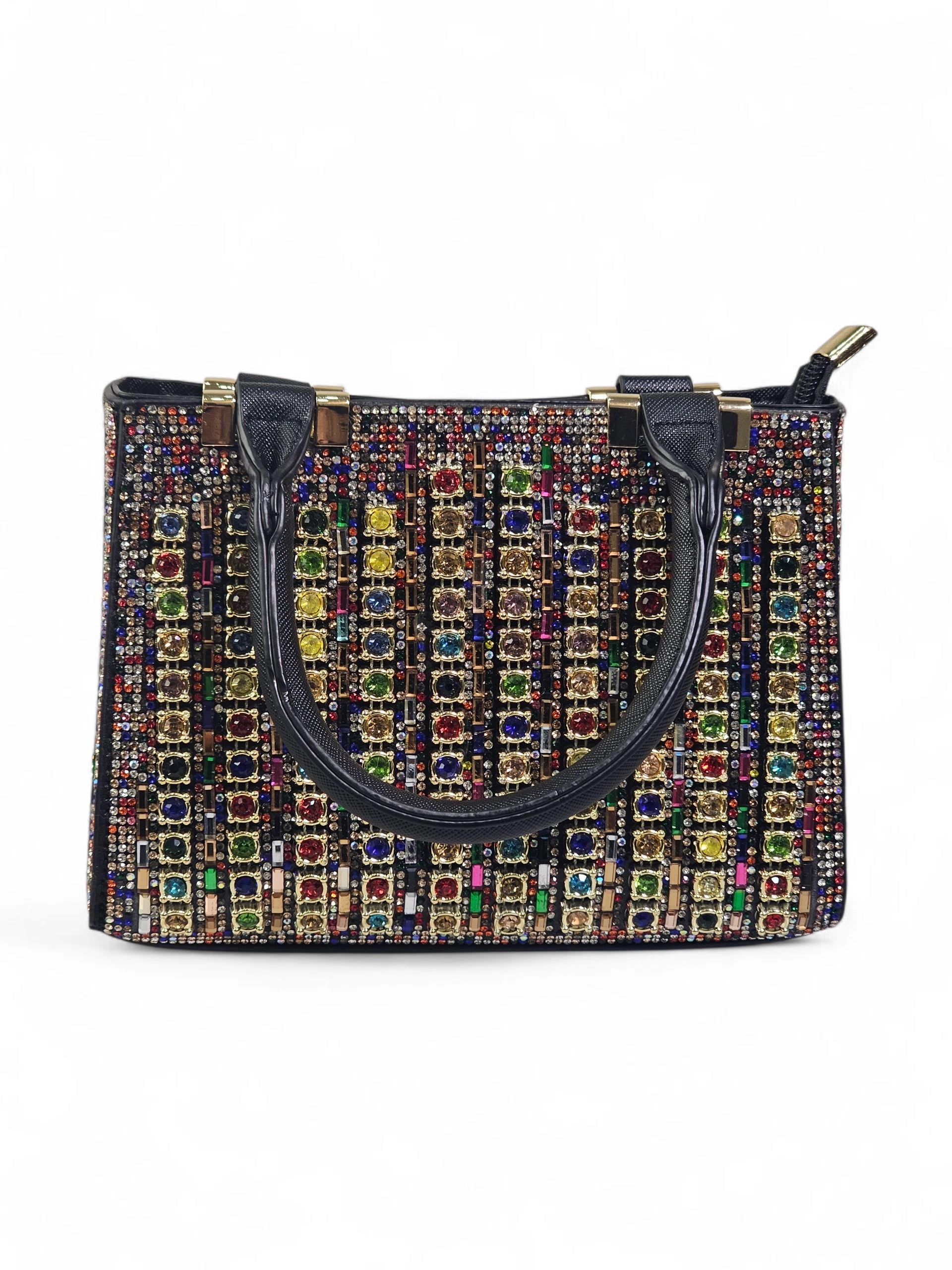 Bolsa Luxo Cristal Preto Colorido 1035