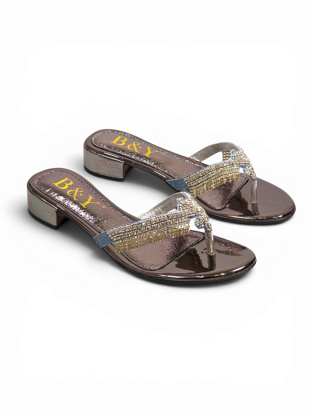 Chinelo 1057 Prata Salto Baixo 3 cm