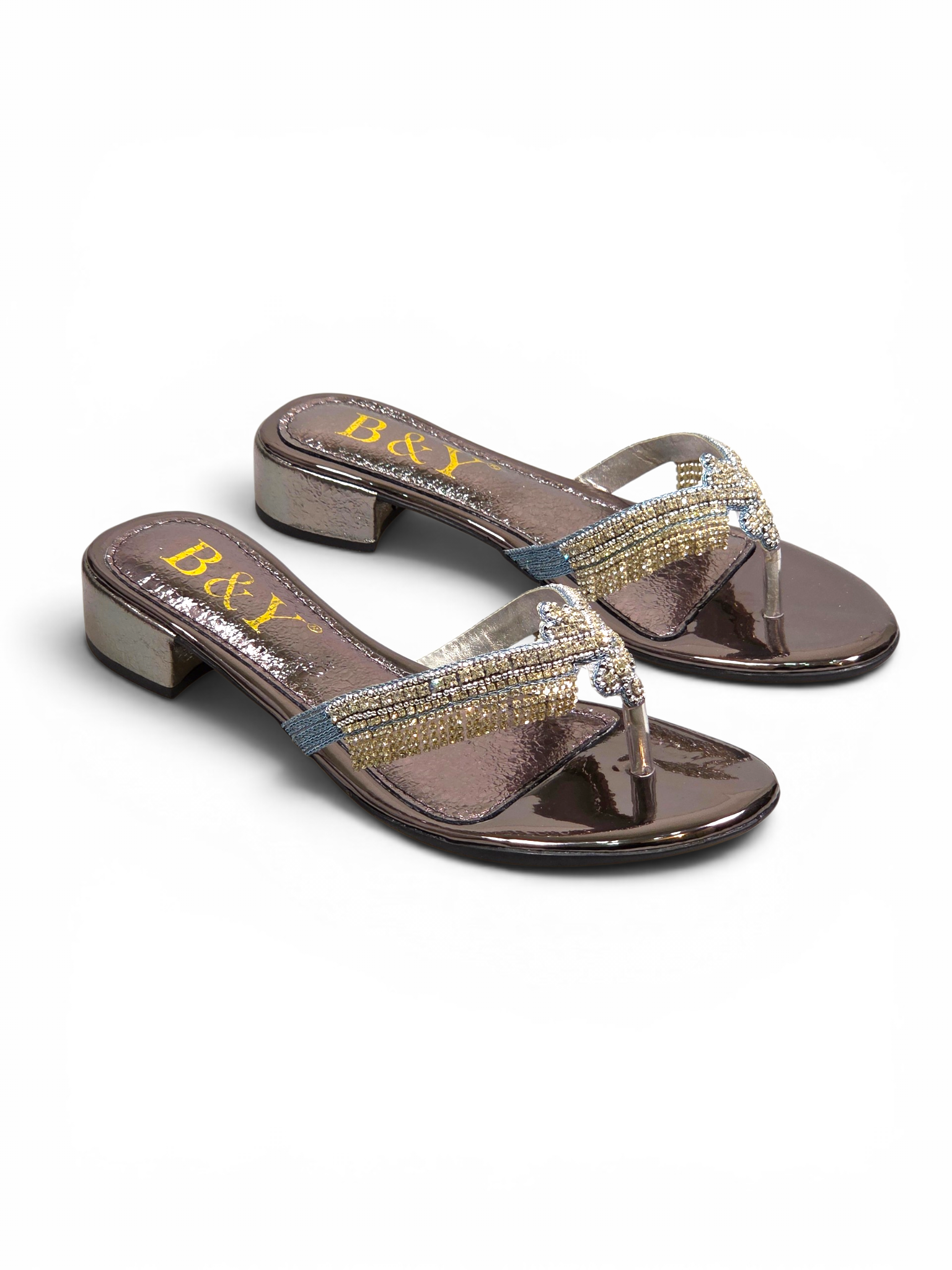 Chinelo 1057 Prata Salto Baixo 3 cm