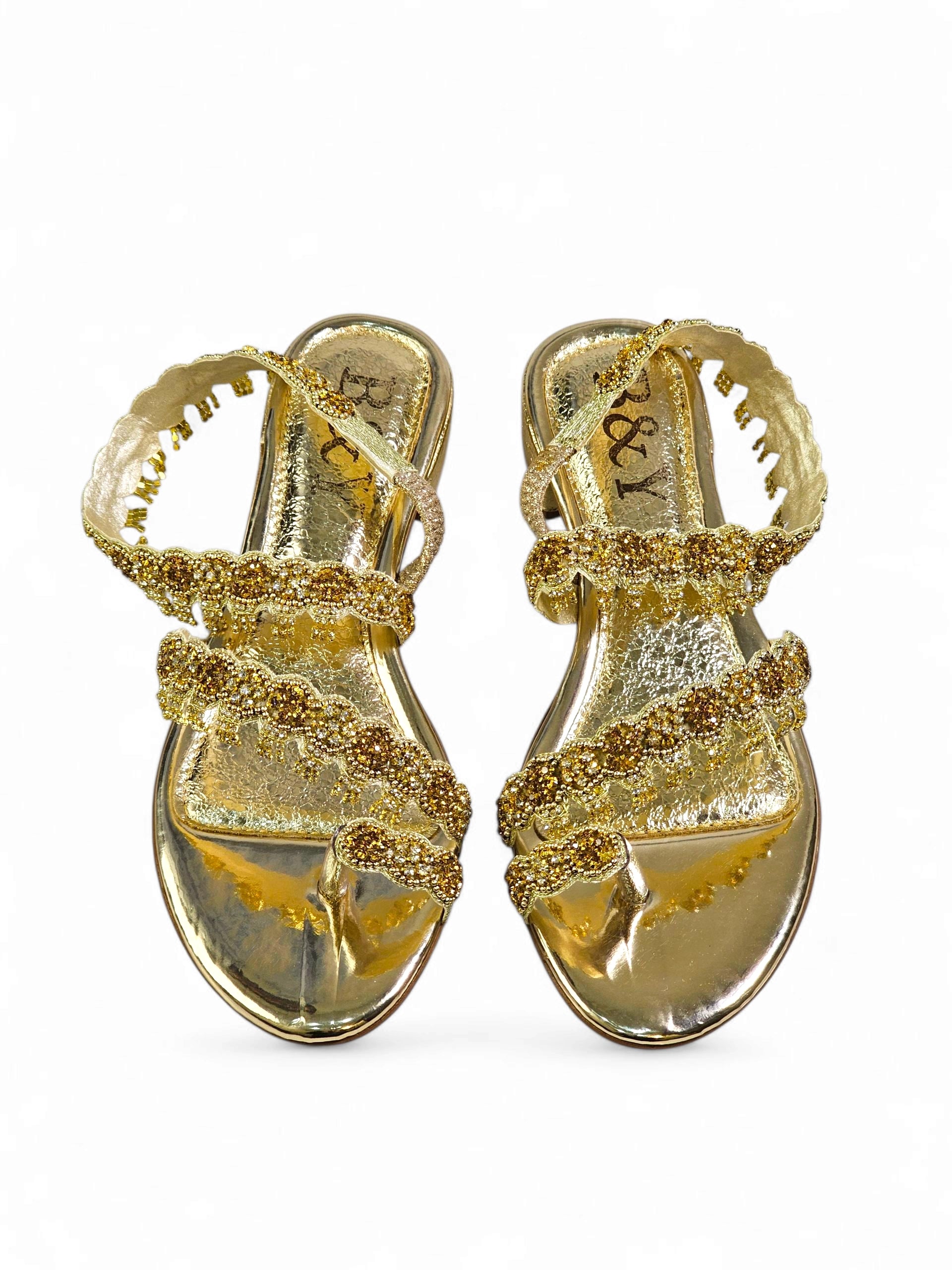 Sandália 9159 Toque de Ouro Salto Bloco