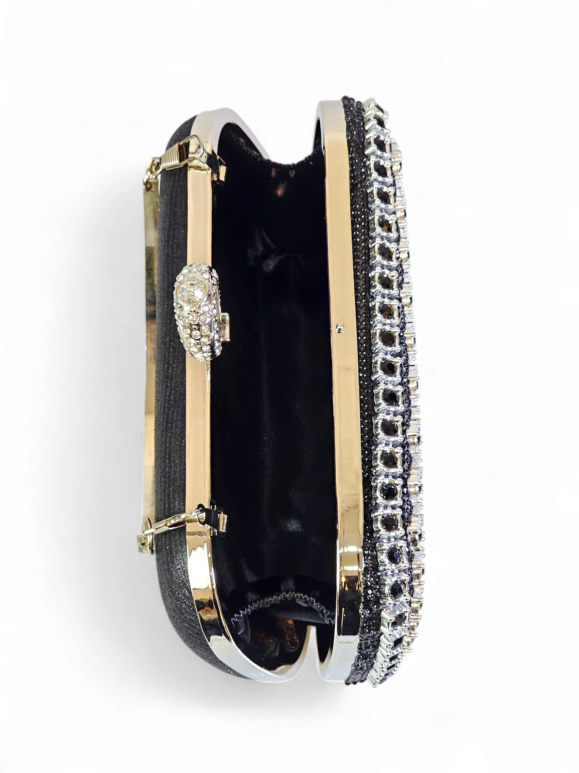Bolsa Clutch Cristal Preto 016