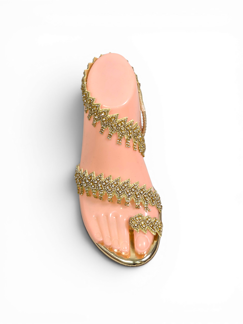 Sandália 9265 Dourado Luxo Com Salto Bloco 3cm