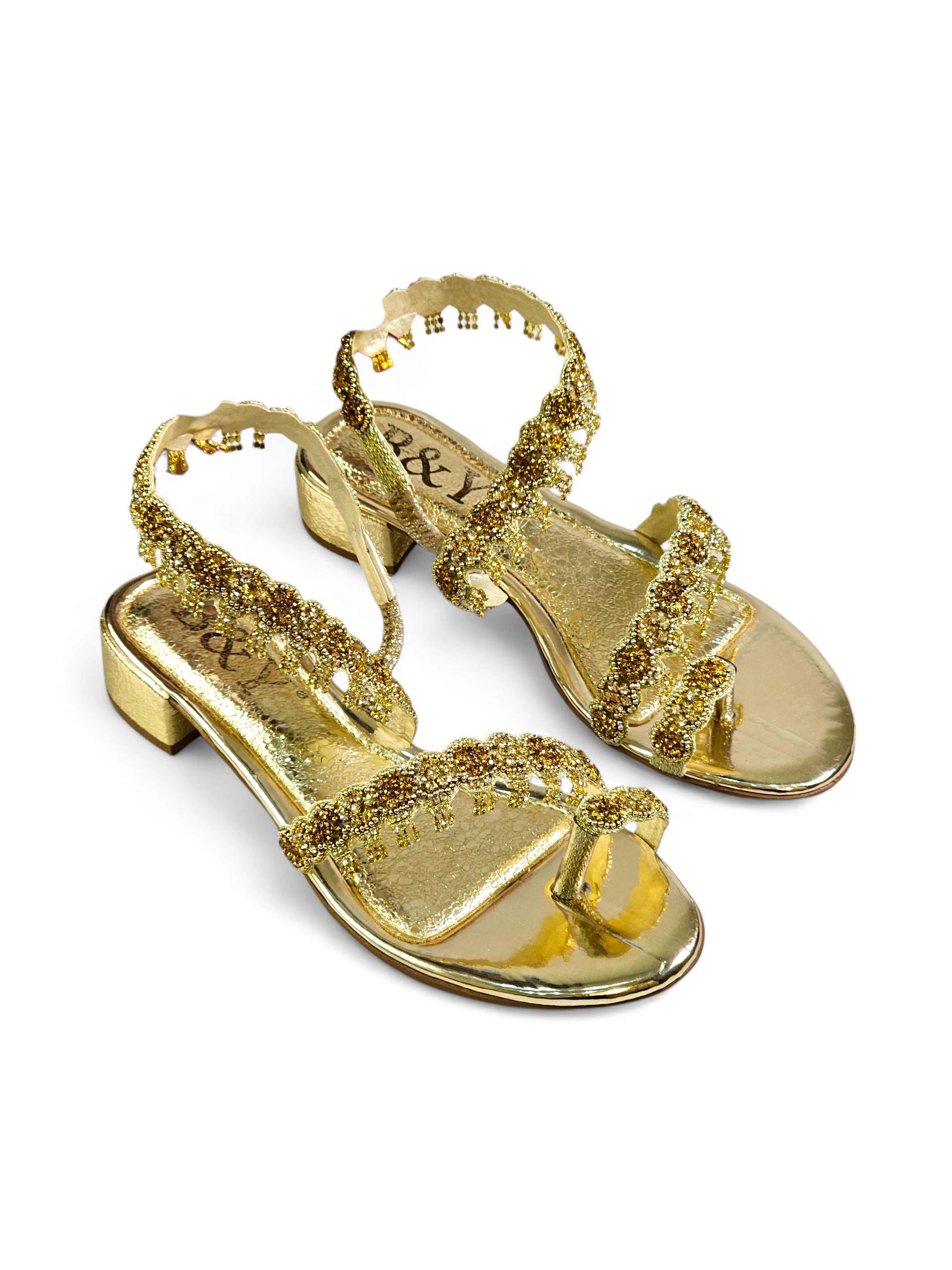 Sandália 9159 Toque de Ouro Salto Bloco