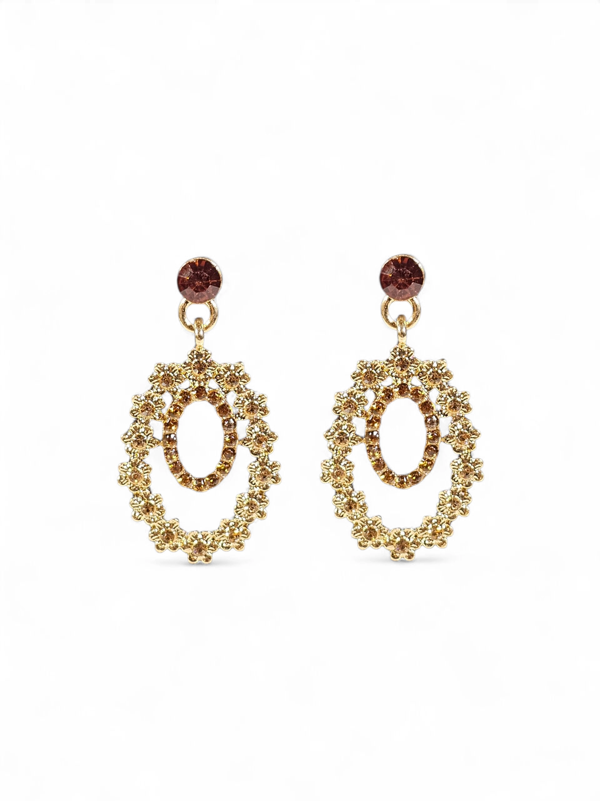 Brinco Cristal Dourado 076