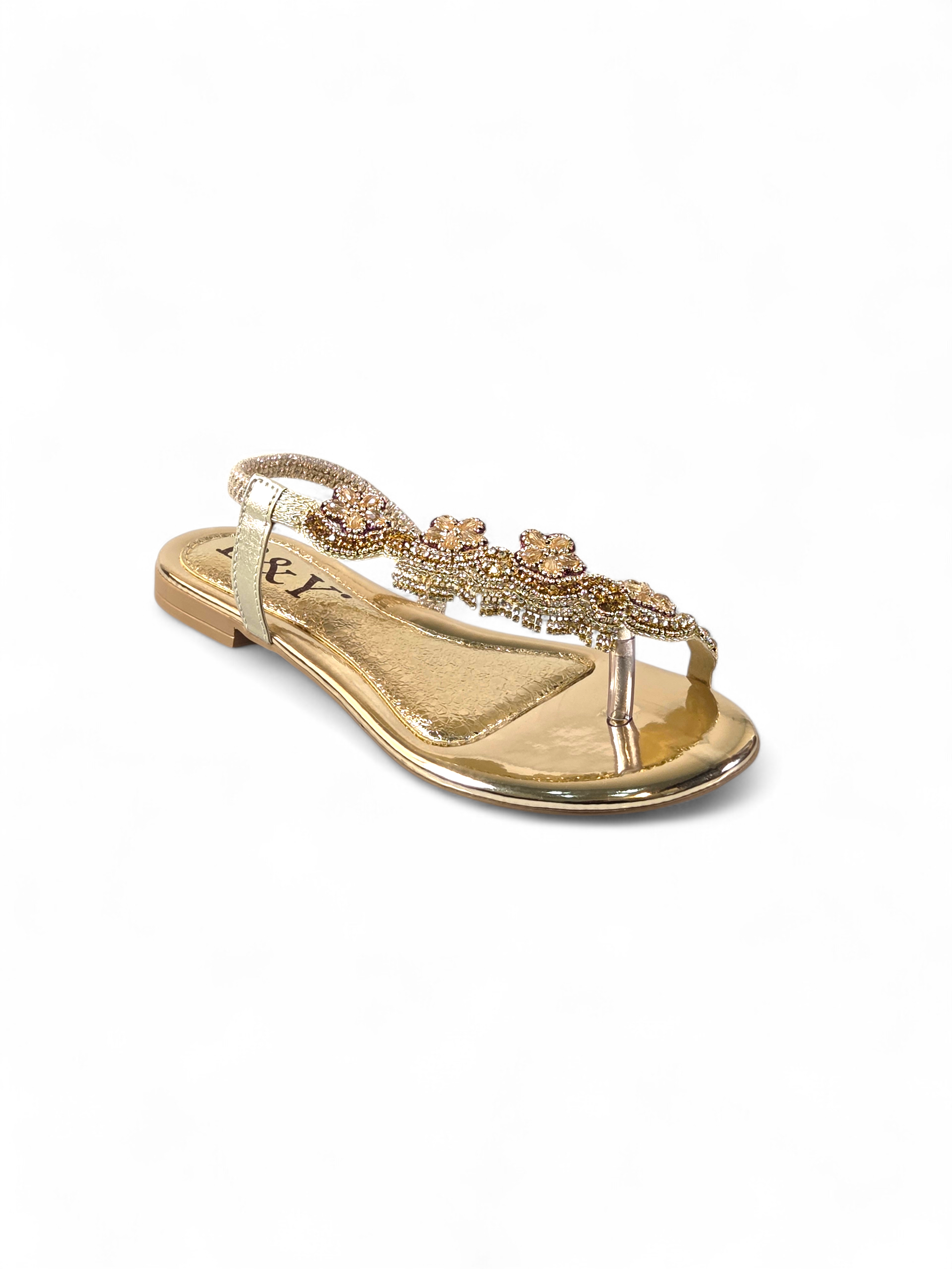 Sandália 9576 Dourado Sem Salto