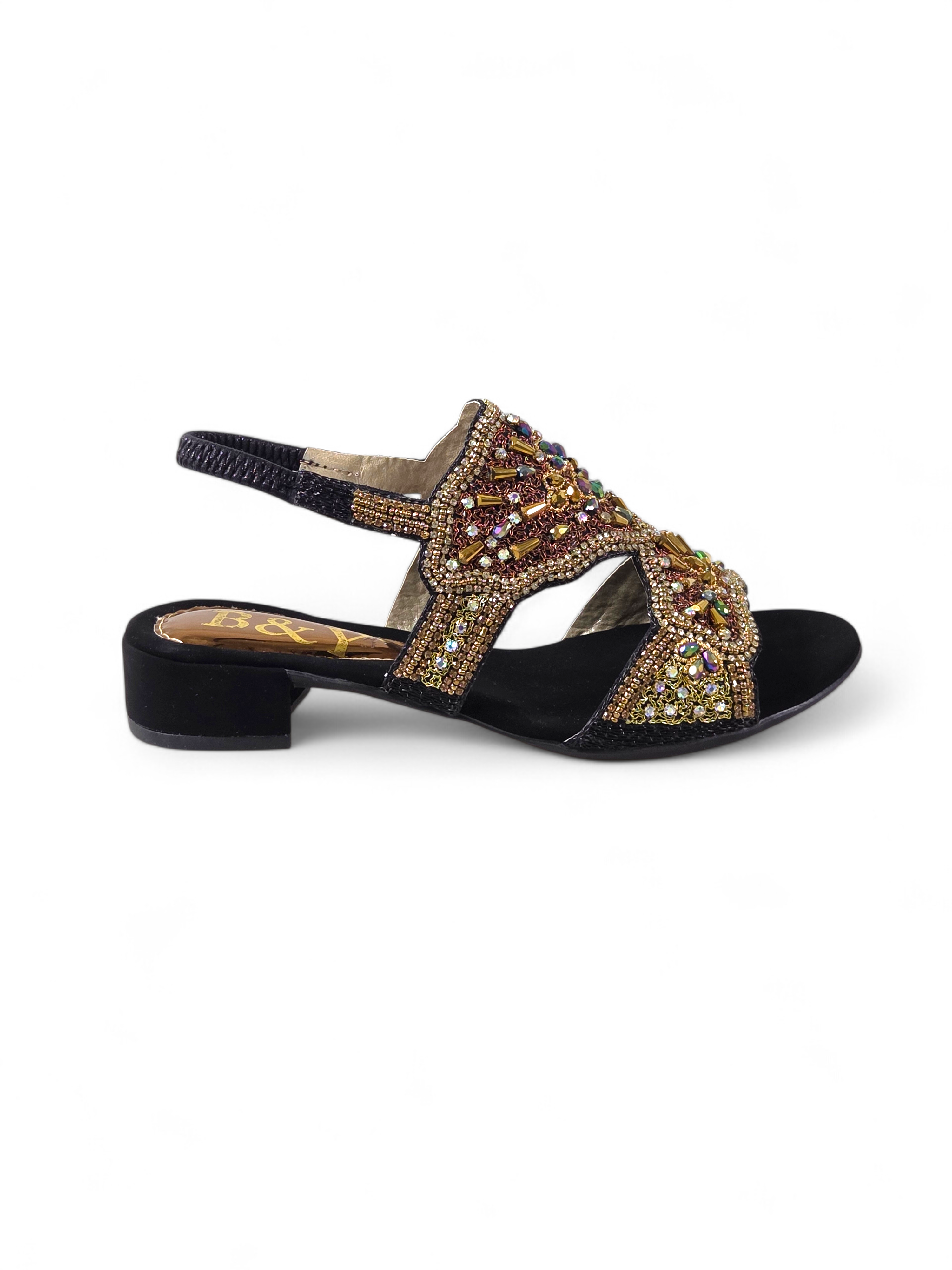 Sandália 9633 Preto Salto Bloco