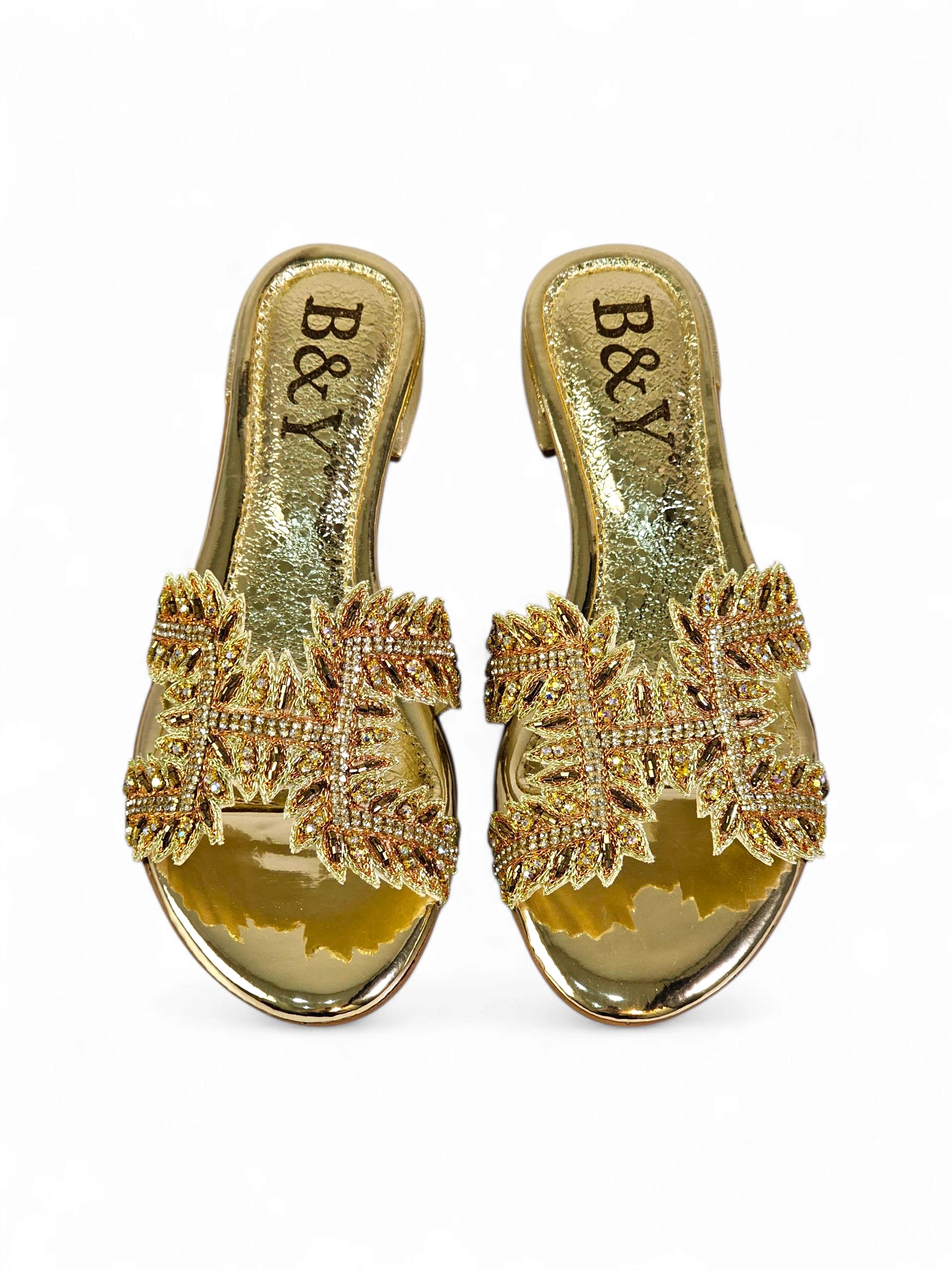 Tamanco 9768 Dourado Salto Bloco