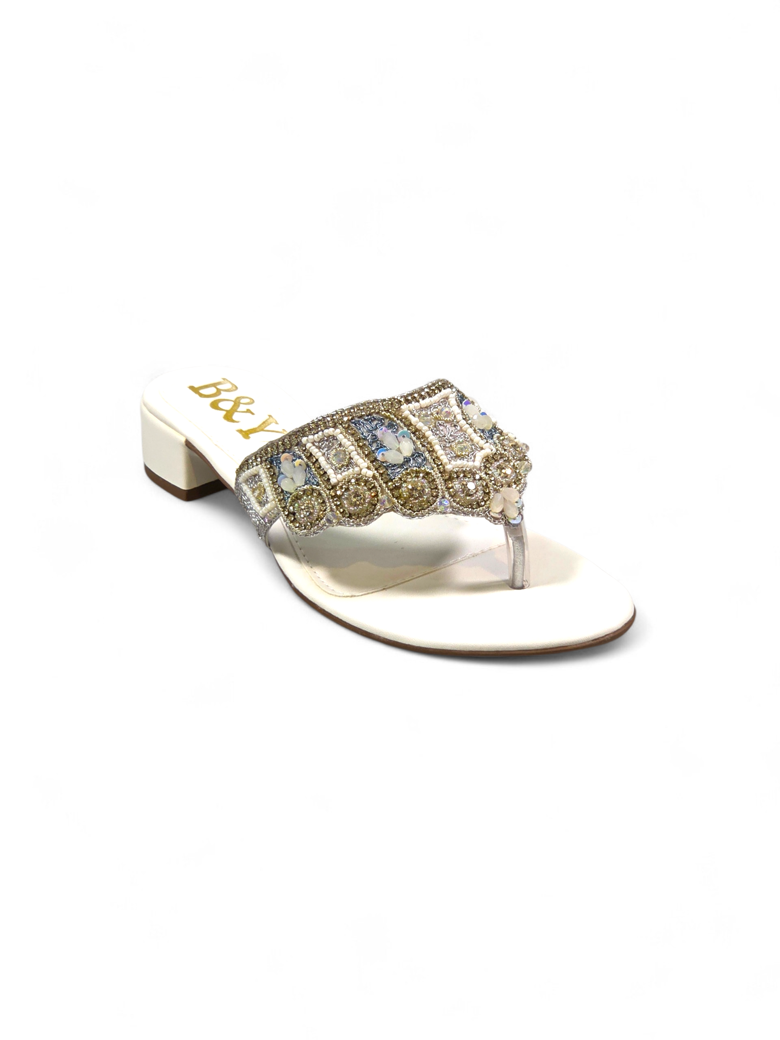 Chinelo 9840 Branco Salto Bloco 3 cm