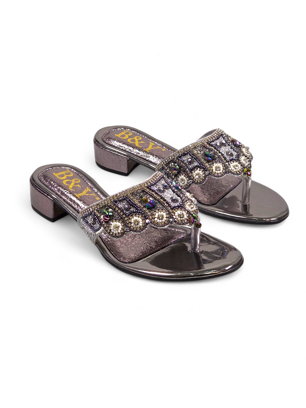 Chinelo 9840 Prata Salto Bloco 3 cm