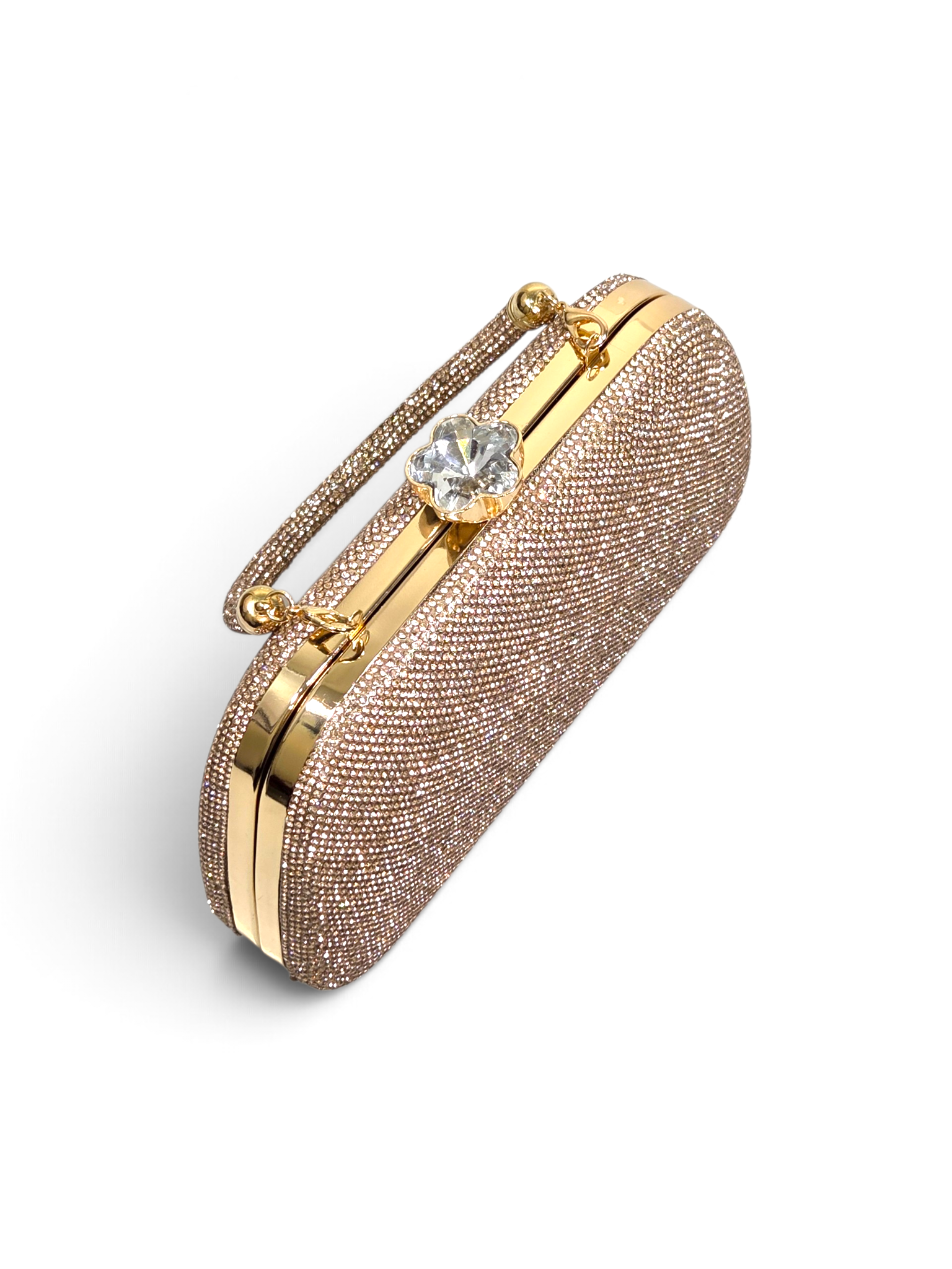 Bolsa Glamour Clutch Cristal Champagne 1093