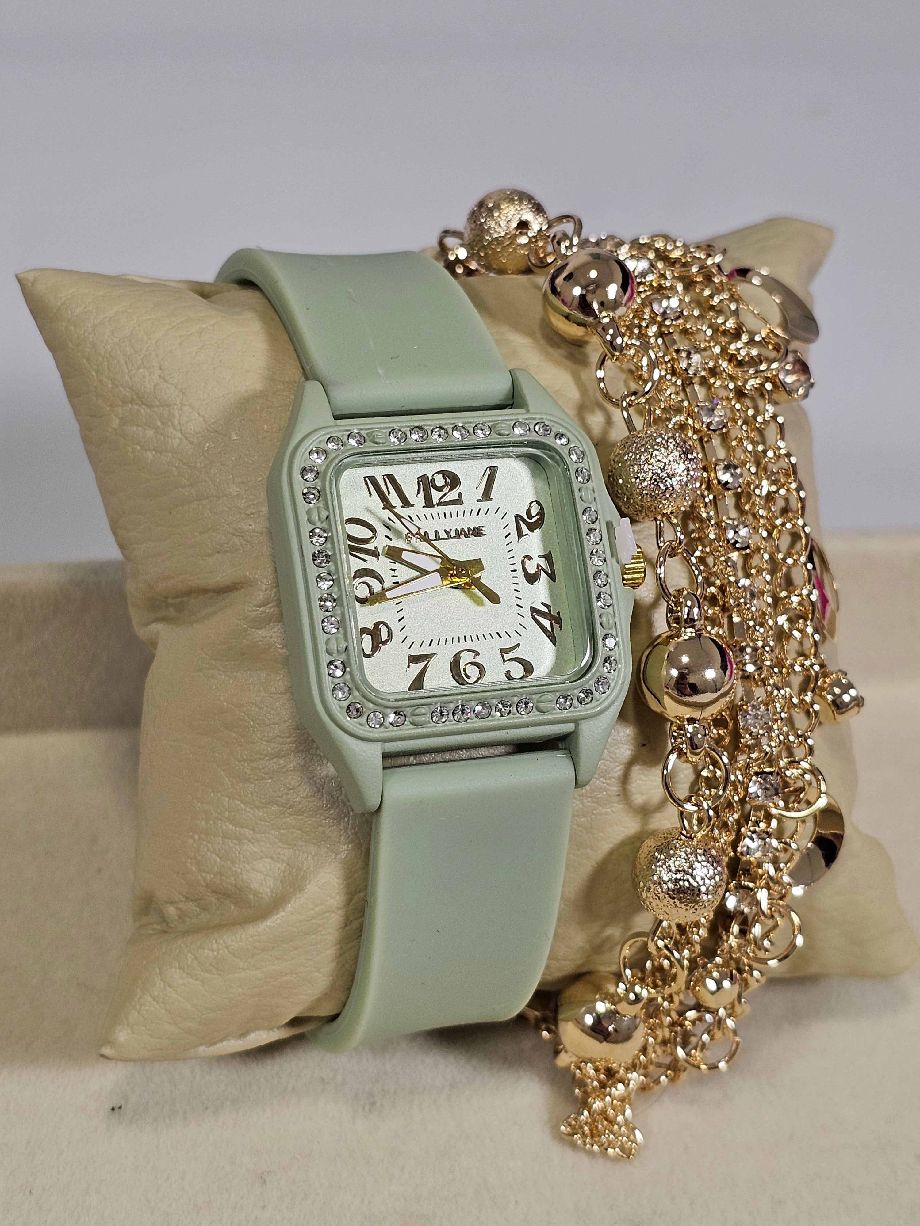 Relógio Prova d’Água com Pulseira Folheada 011