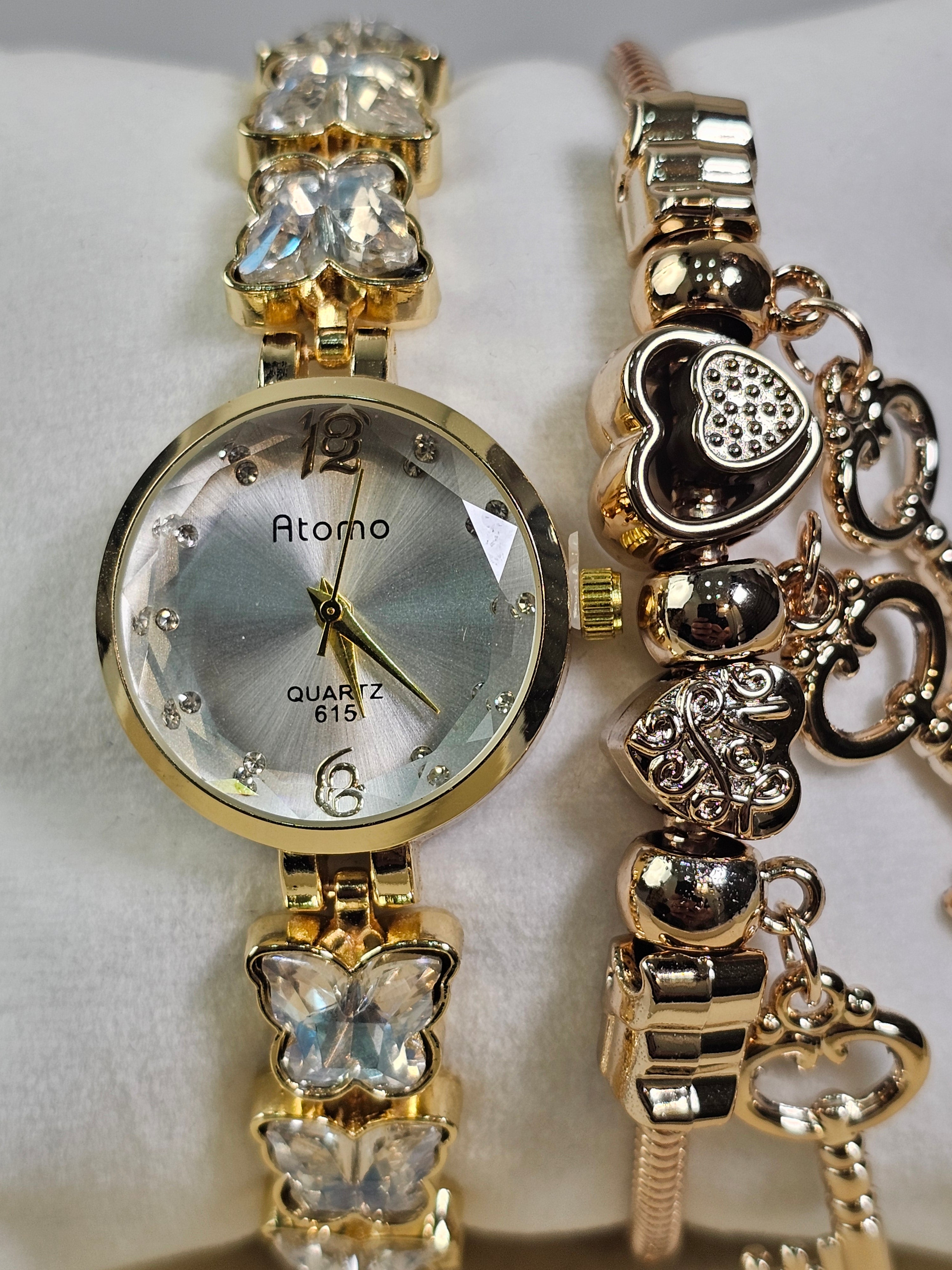 Relógio Prova d’Água com Pulseira Folheada 043