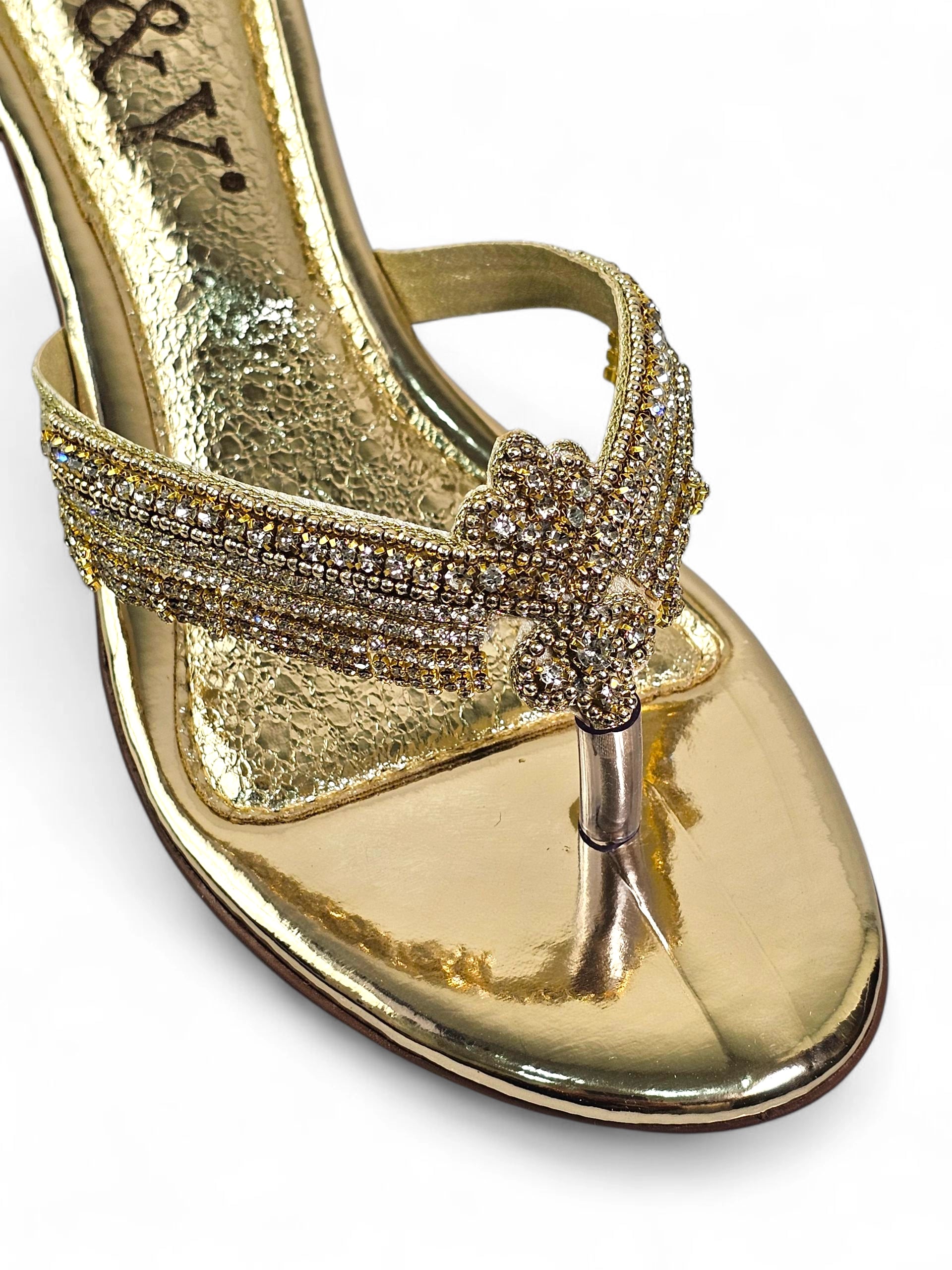 Chinelo 1057 Dourado Salto Bloco