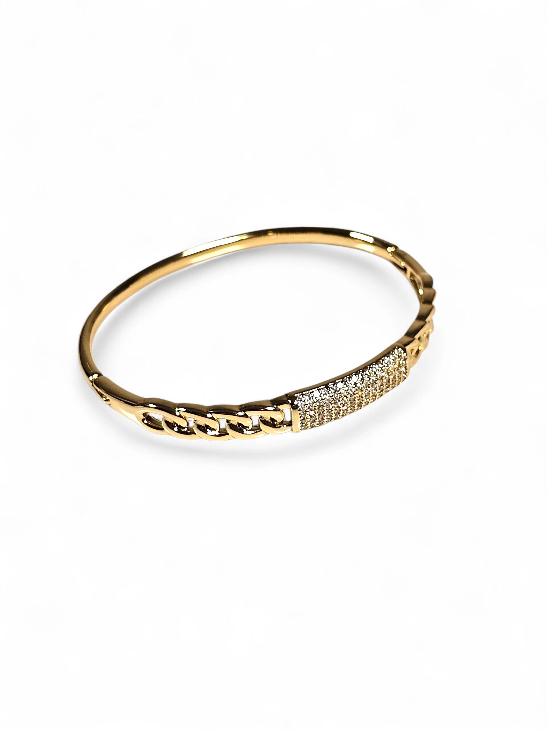 Pulseira Cristal Zirconia Dourada 014