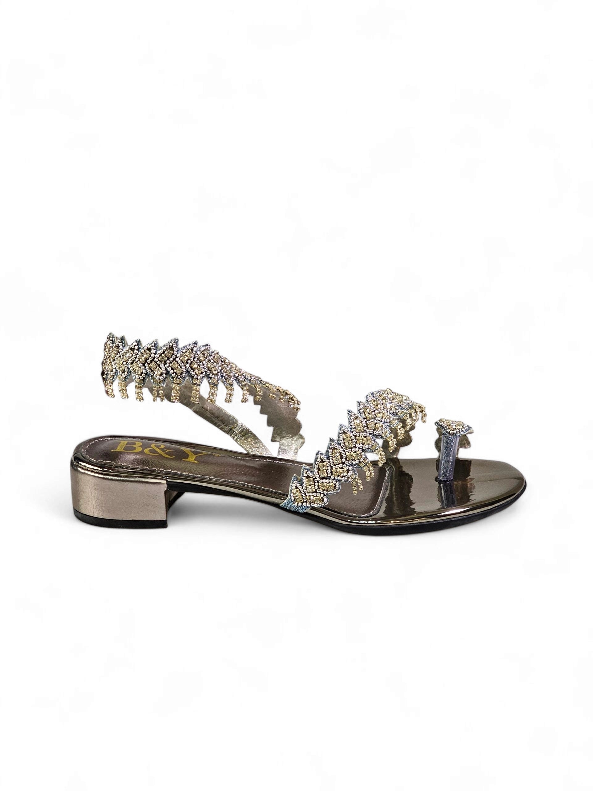 Sandália 9265 Prata Com Salto Bloco 3cm