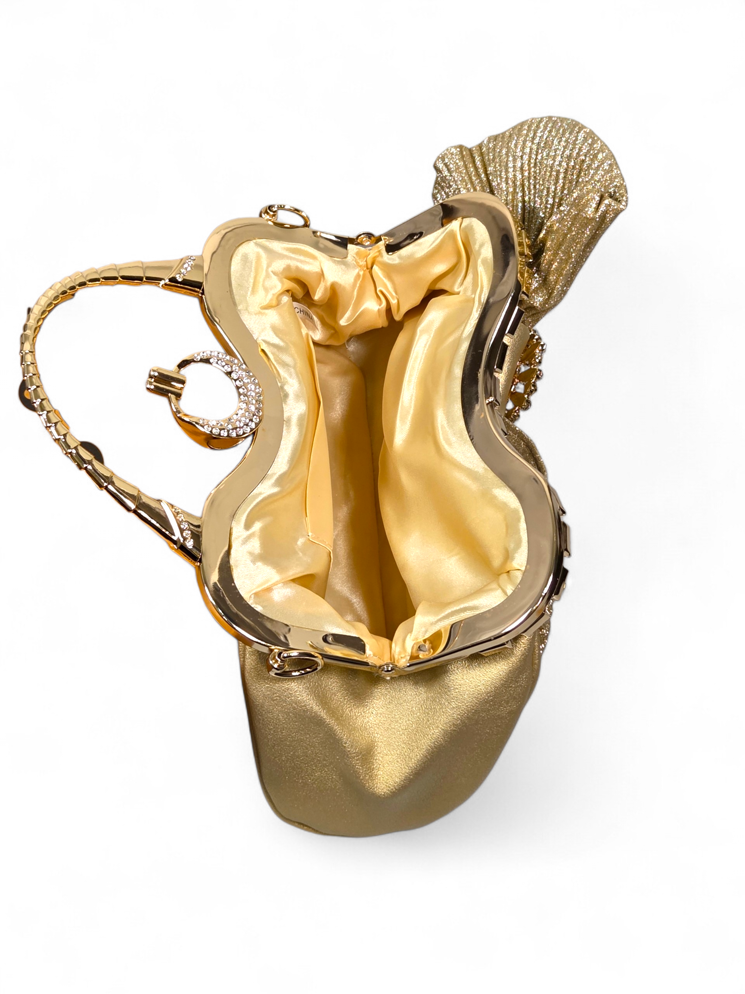 Bolsa Clutch Cristal Dourada 1082