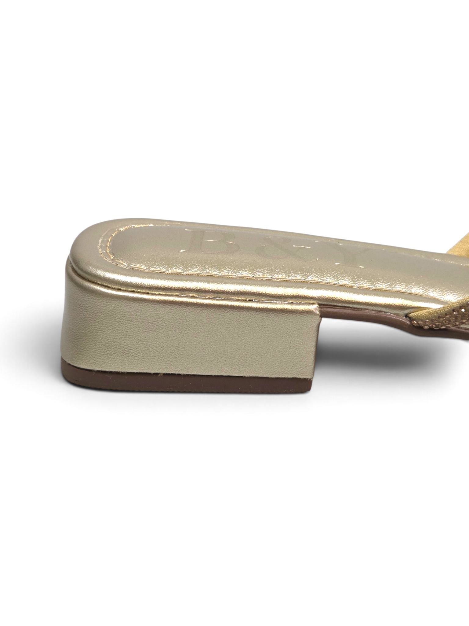 Chinelo 9864 Dourado Salto Baixo 2 cm