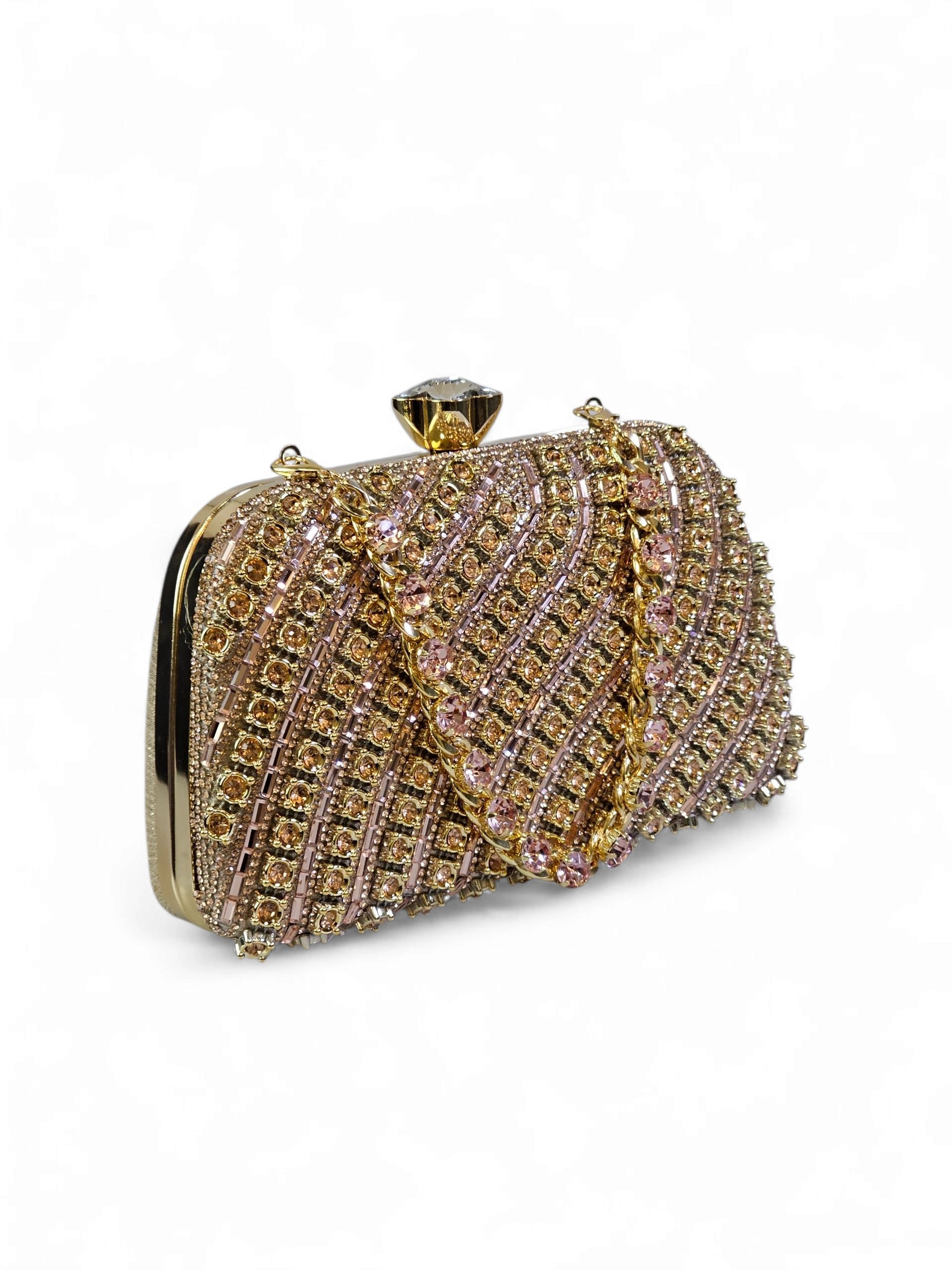 Bolsa Clutch Cristal champagne 1005