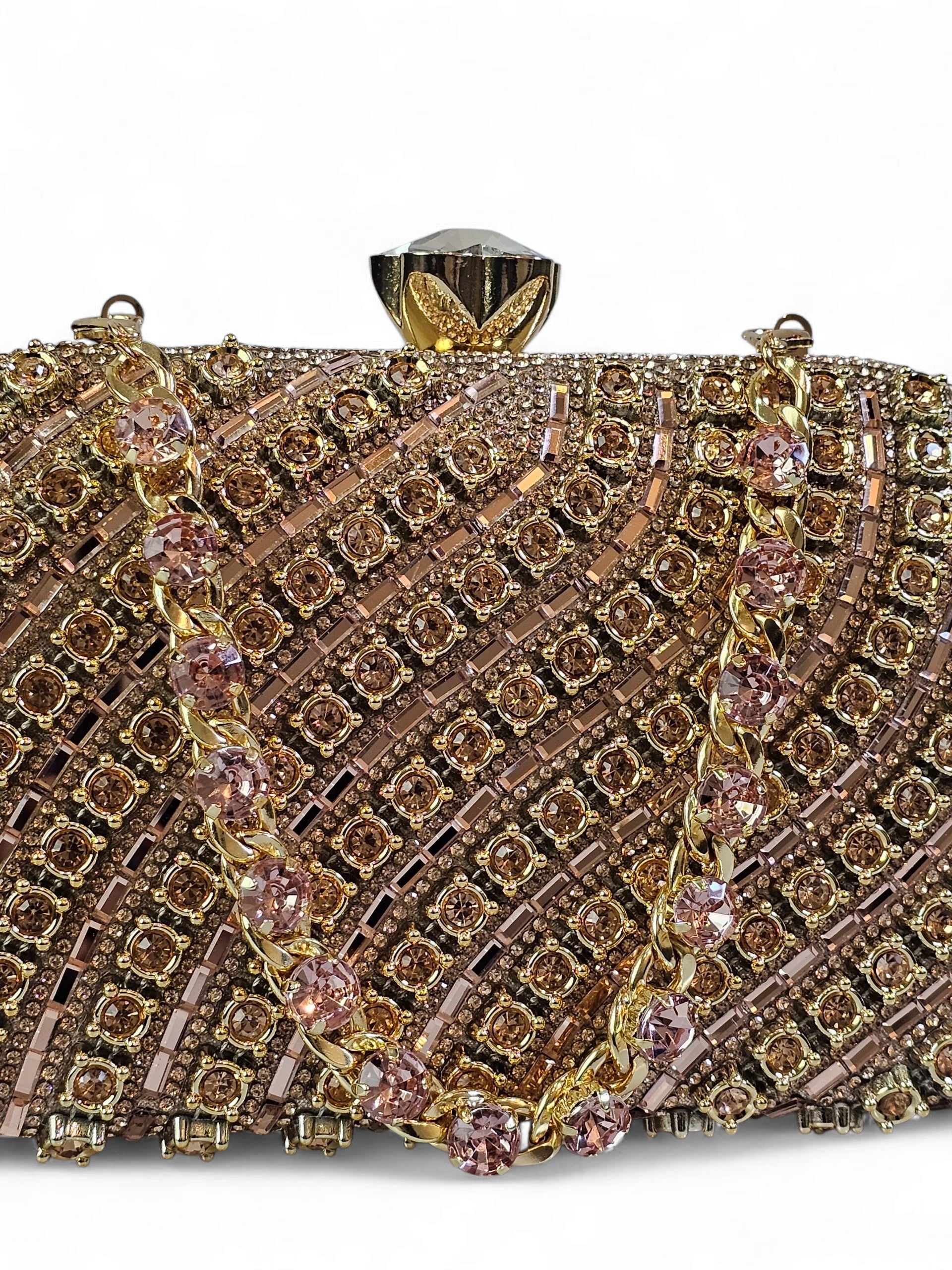 Bolsa Clutch Cristal champagne 1005