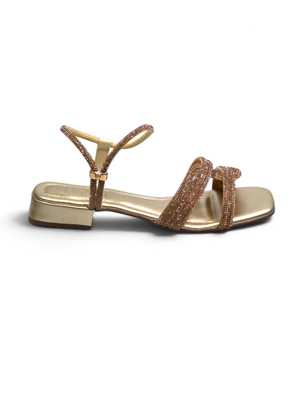 Sandália 9870 Dourado Salto Baixo 2 cm