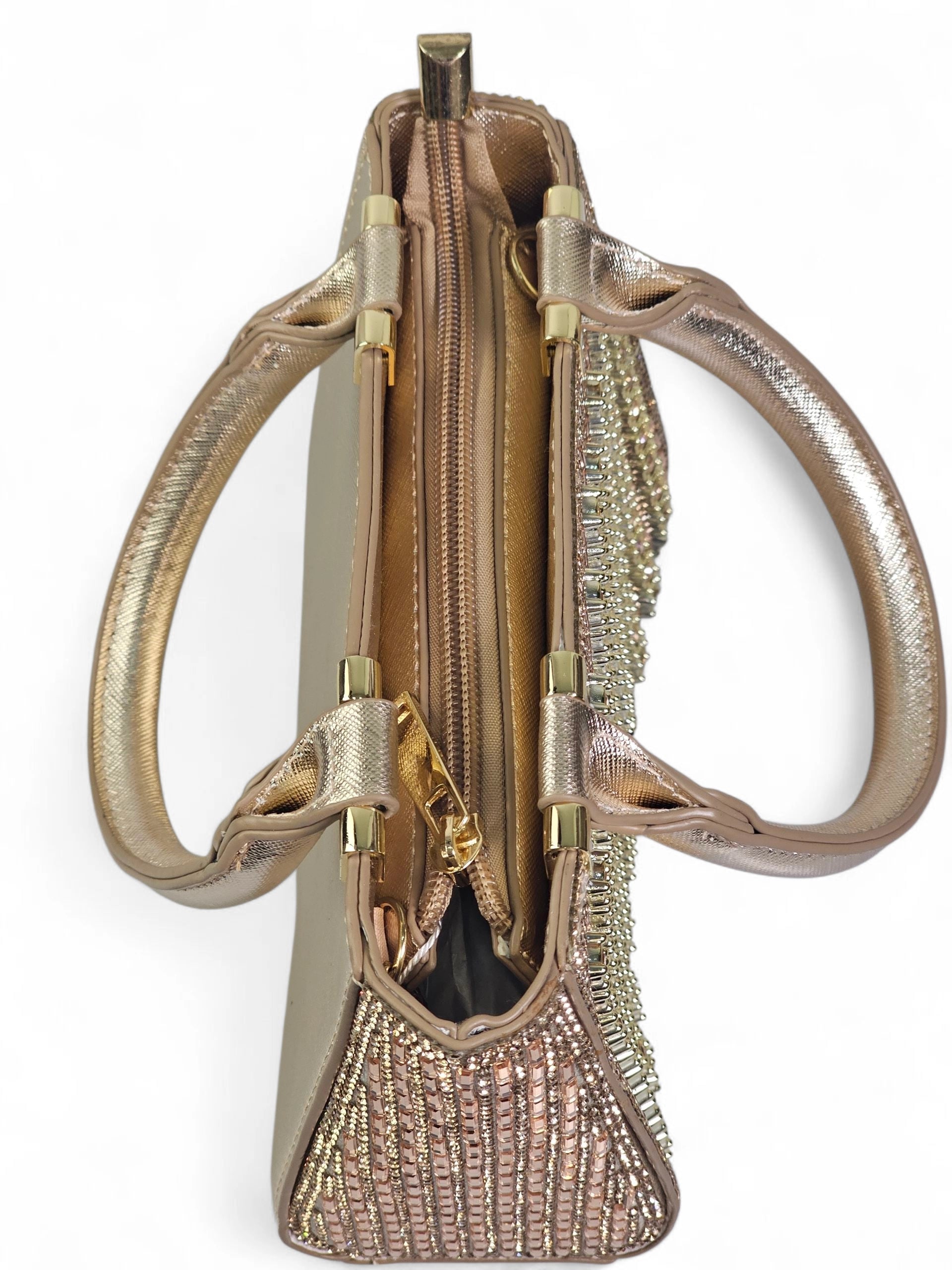 Bolsa Luxo Cristal Champagne 1034