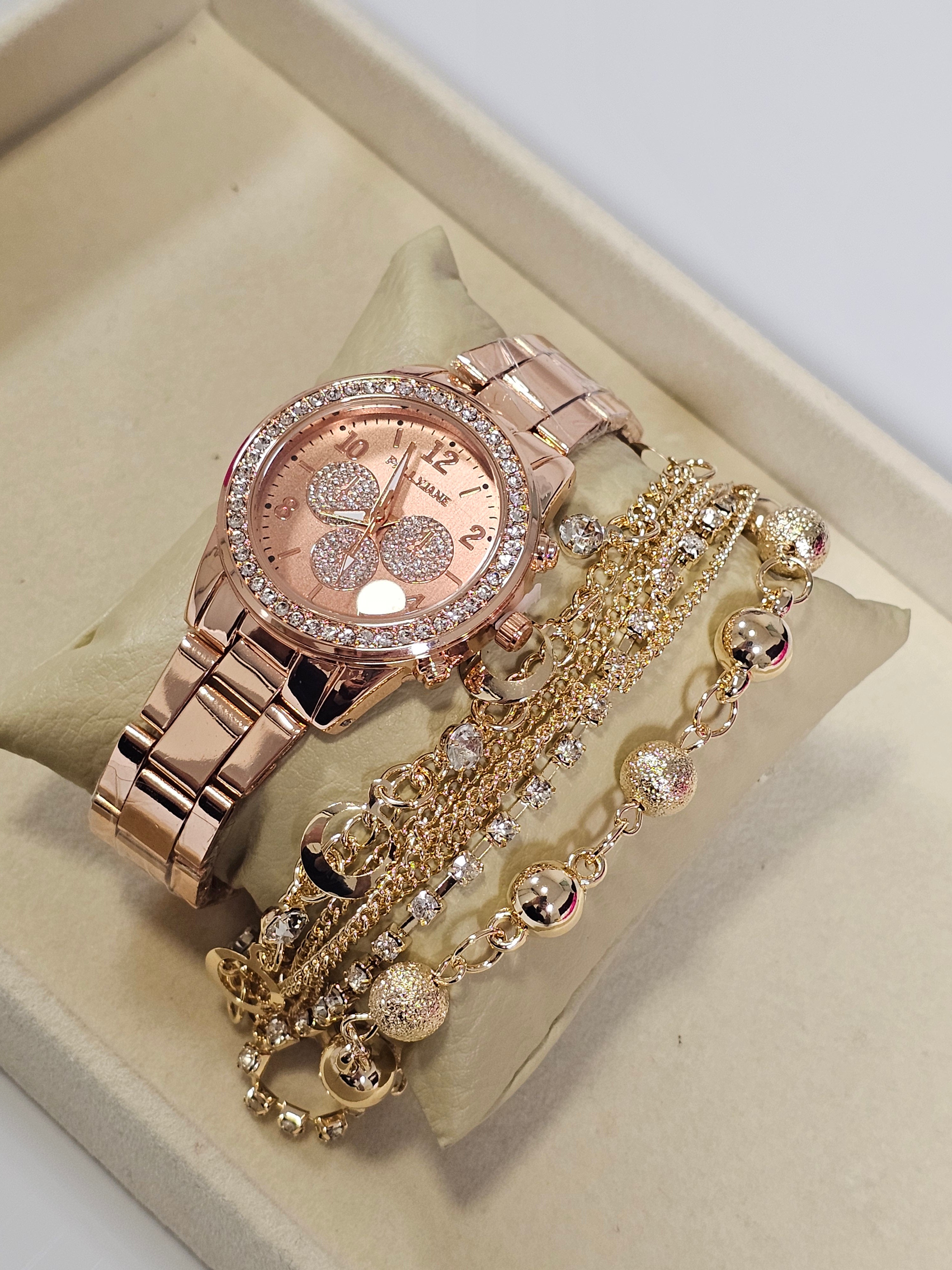 Relógio Prova d’Água com Pulseira Folheada 019