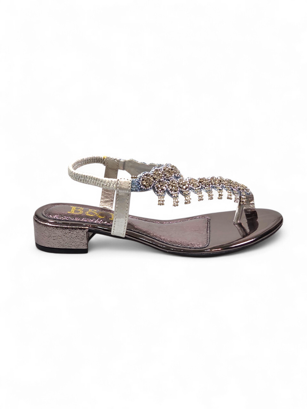 Sandália 9139 Prata Com Salto Bloco 3cm