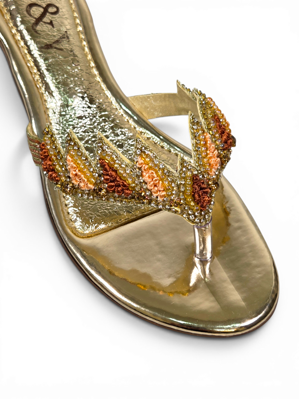 Chinelo 9835 Dourado Salto Bloco 3 cm