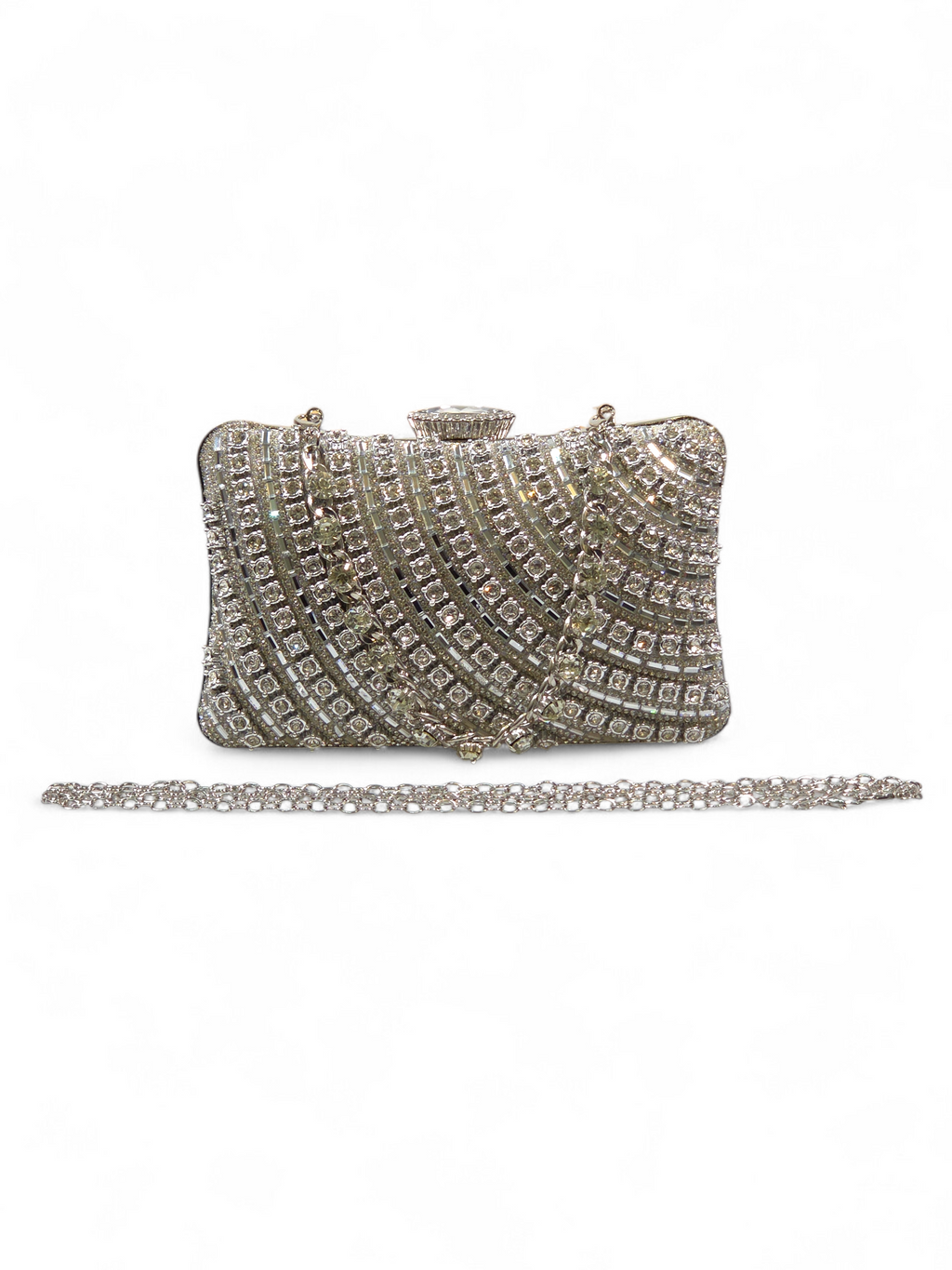 Bolsa Clutch Cristal Prata 1055