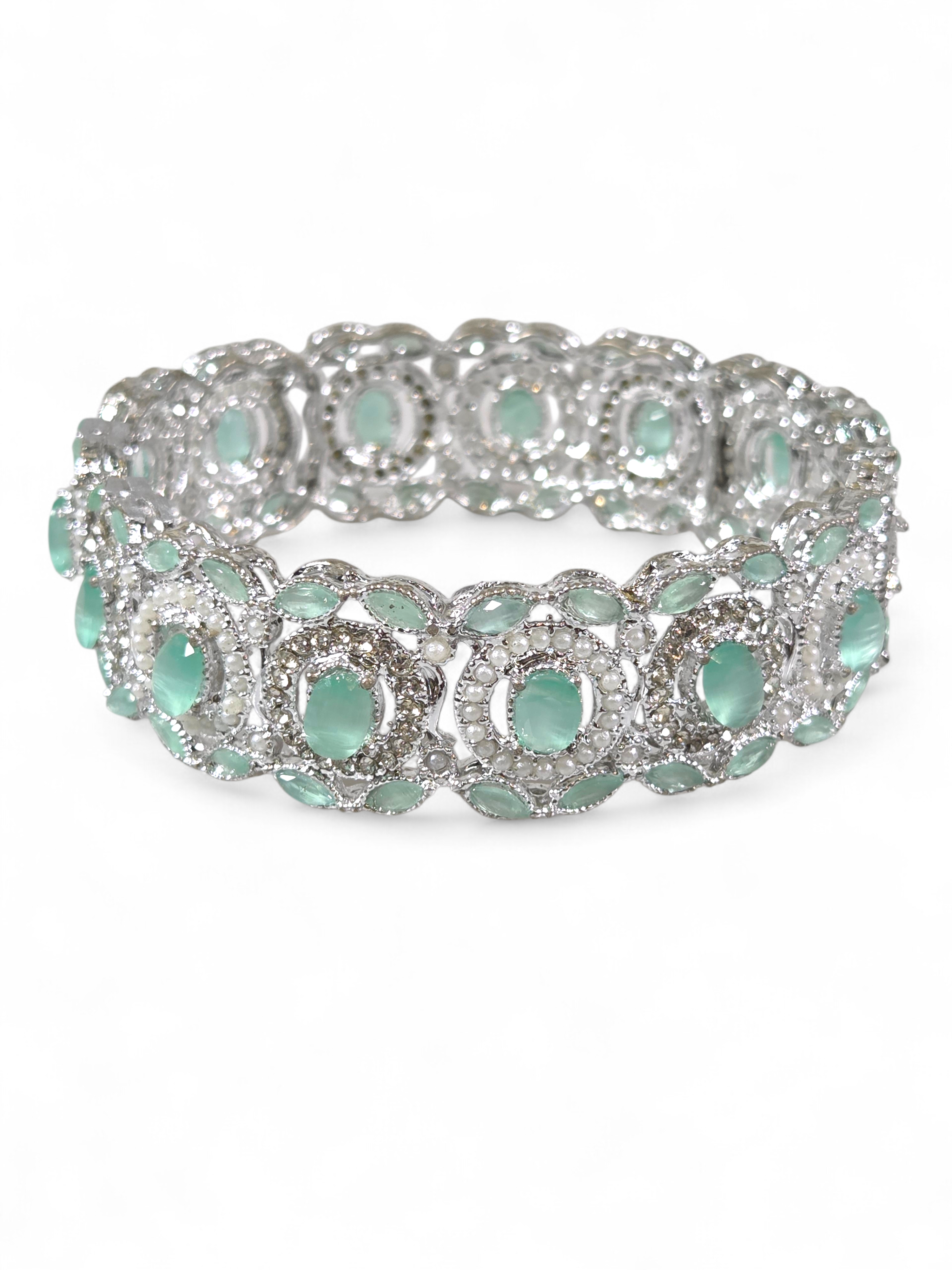 Bracelete Folheado Semi Joia Prata #1027