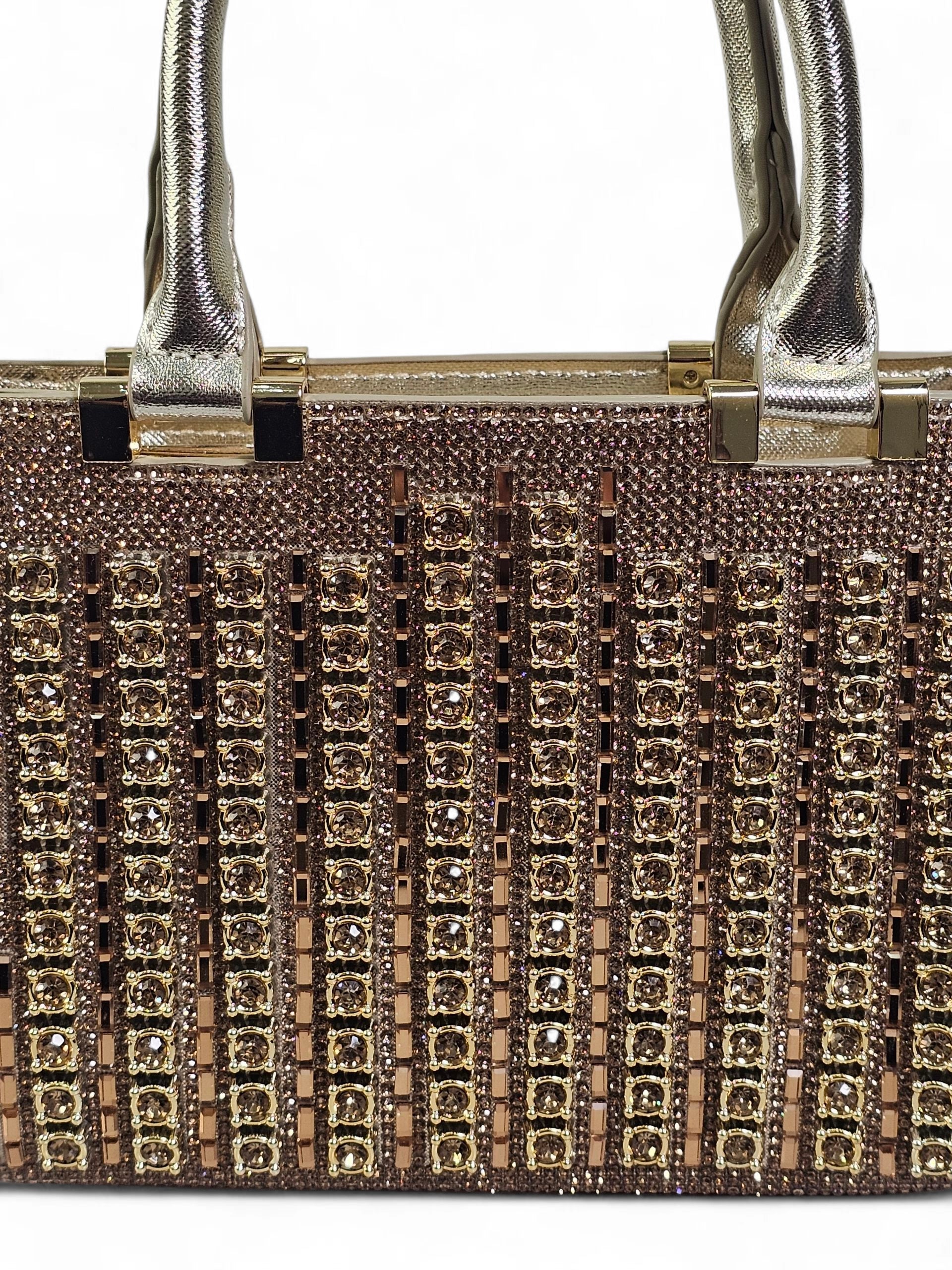 Bolsa Luxo Cristal Dourado 1032