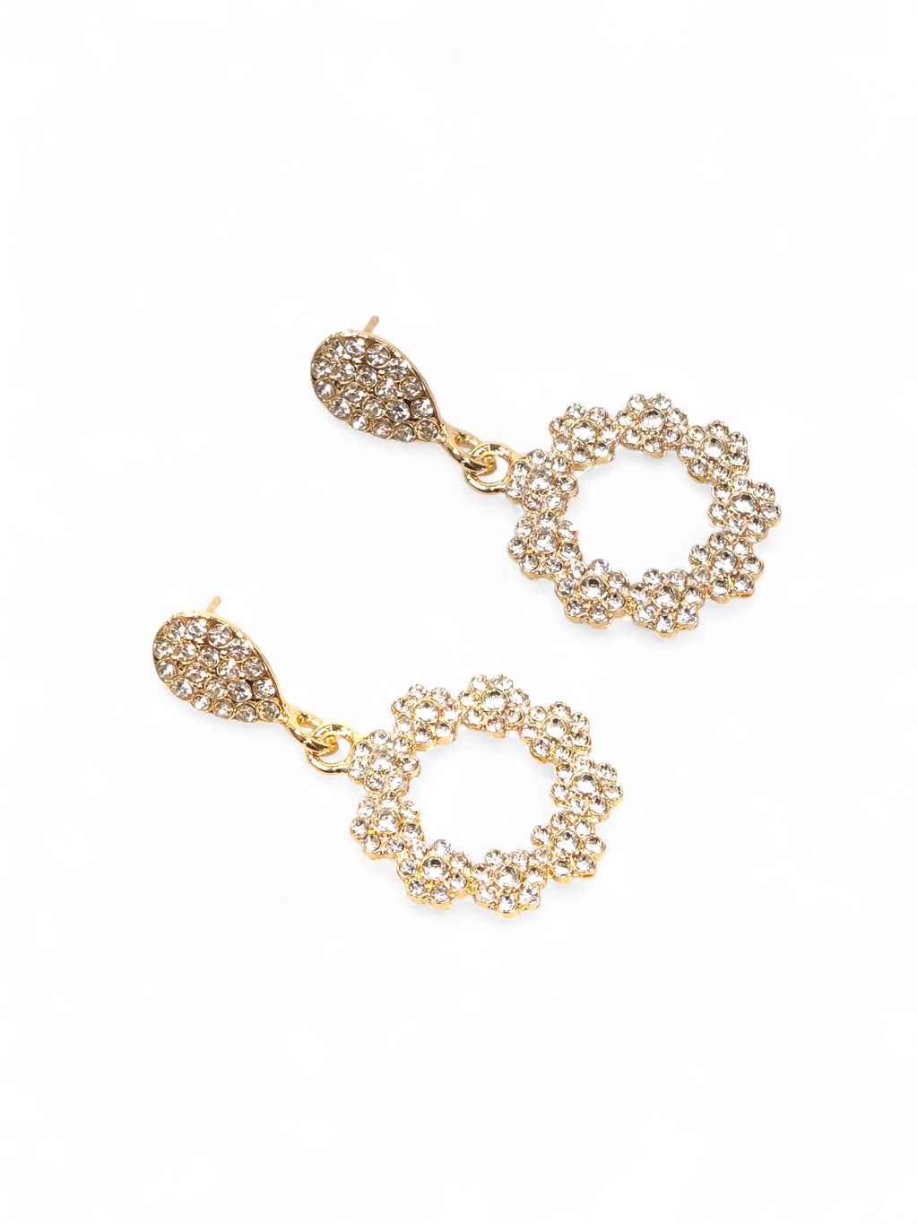 Brinco Cristal Zirconia Dourado 088