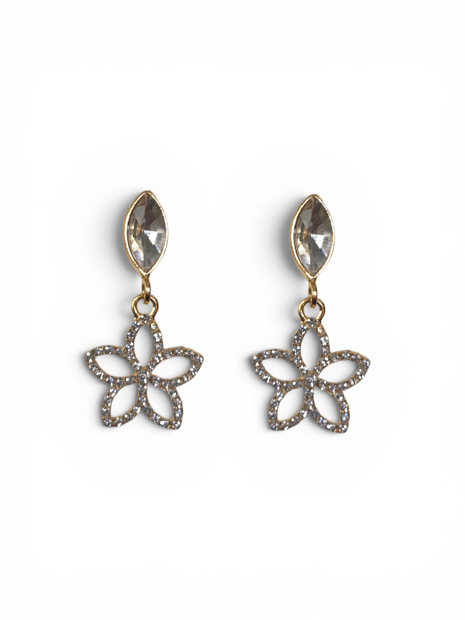 Brinco Cristal Zirconia Dourado #2052