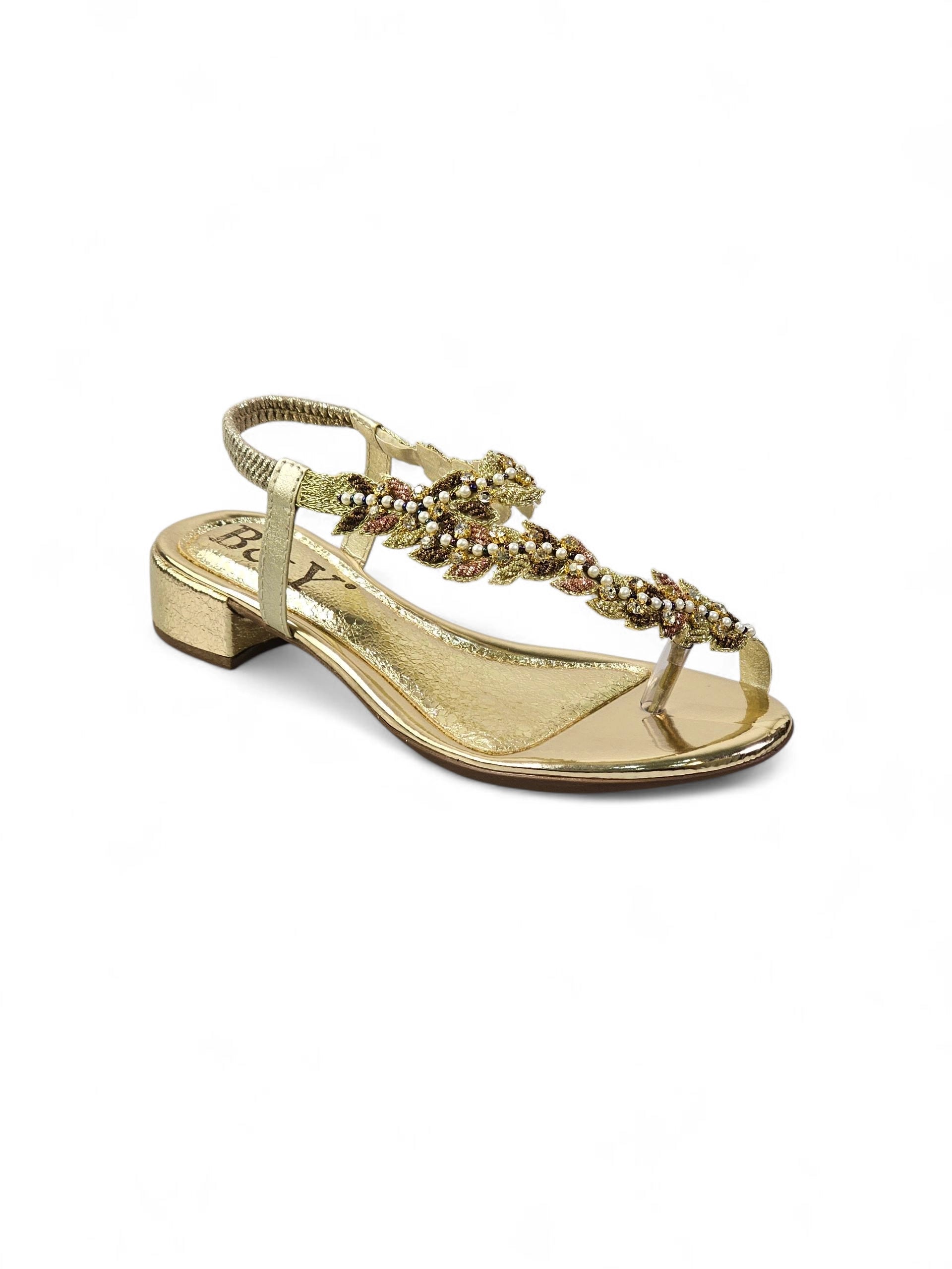 Sandália 9665 Dourado Salto Bloco